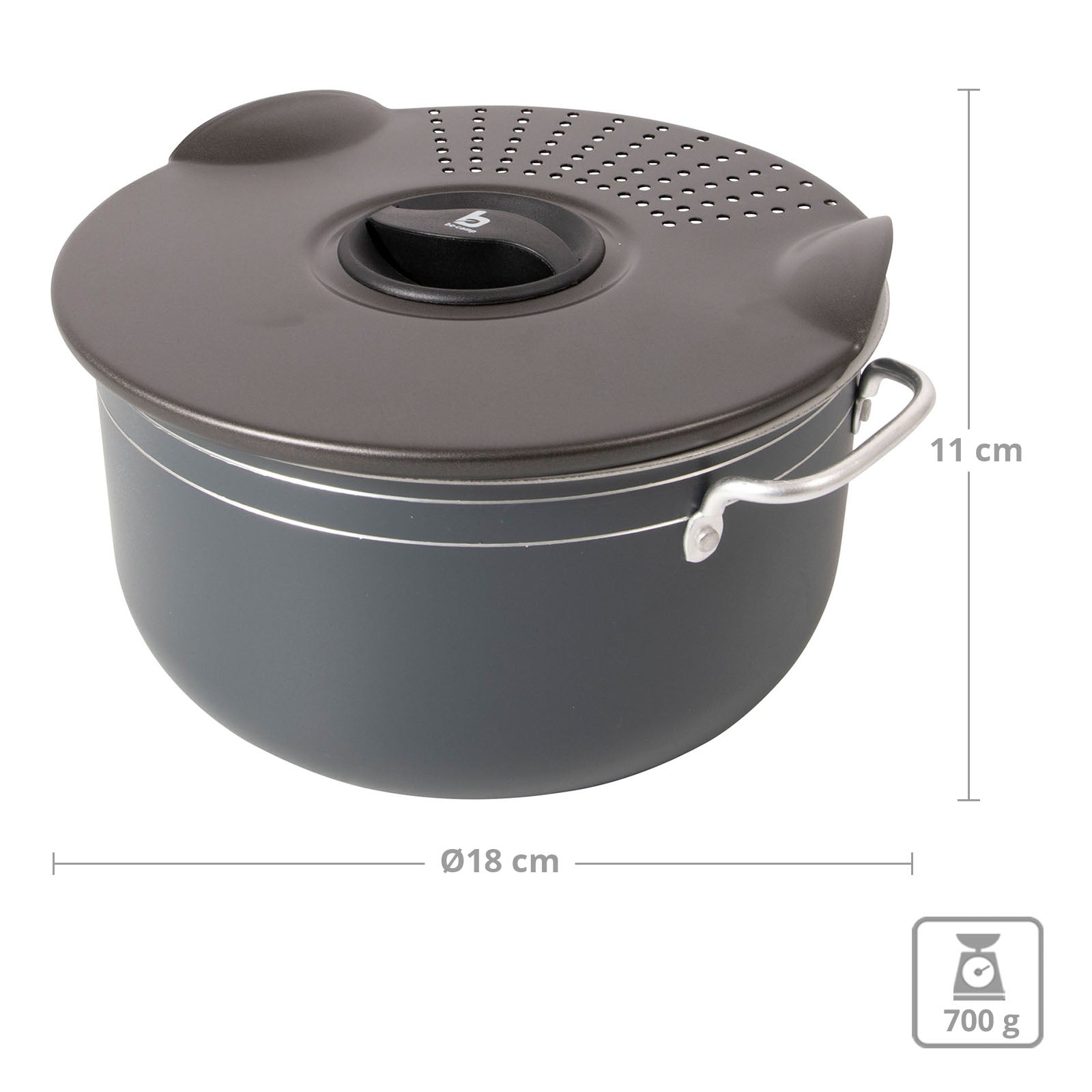 Ensemble de cuisine en céramique BO-CAMP 5 pièces Batterie de cuisine de camping en aluminium Marmite Poêle antiadhésive