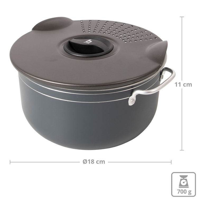 Ensemble de cuisine en céramique BO-CAMP 5 pièces Batterie de cuisine de camping en aluminium Marmite Poêle antiadhésive