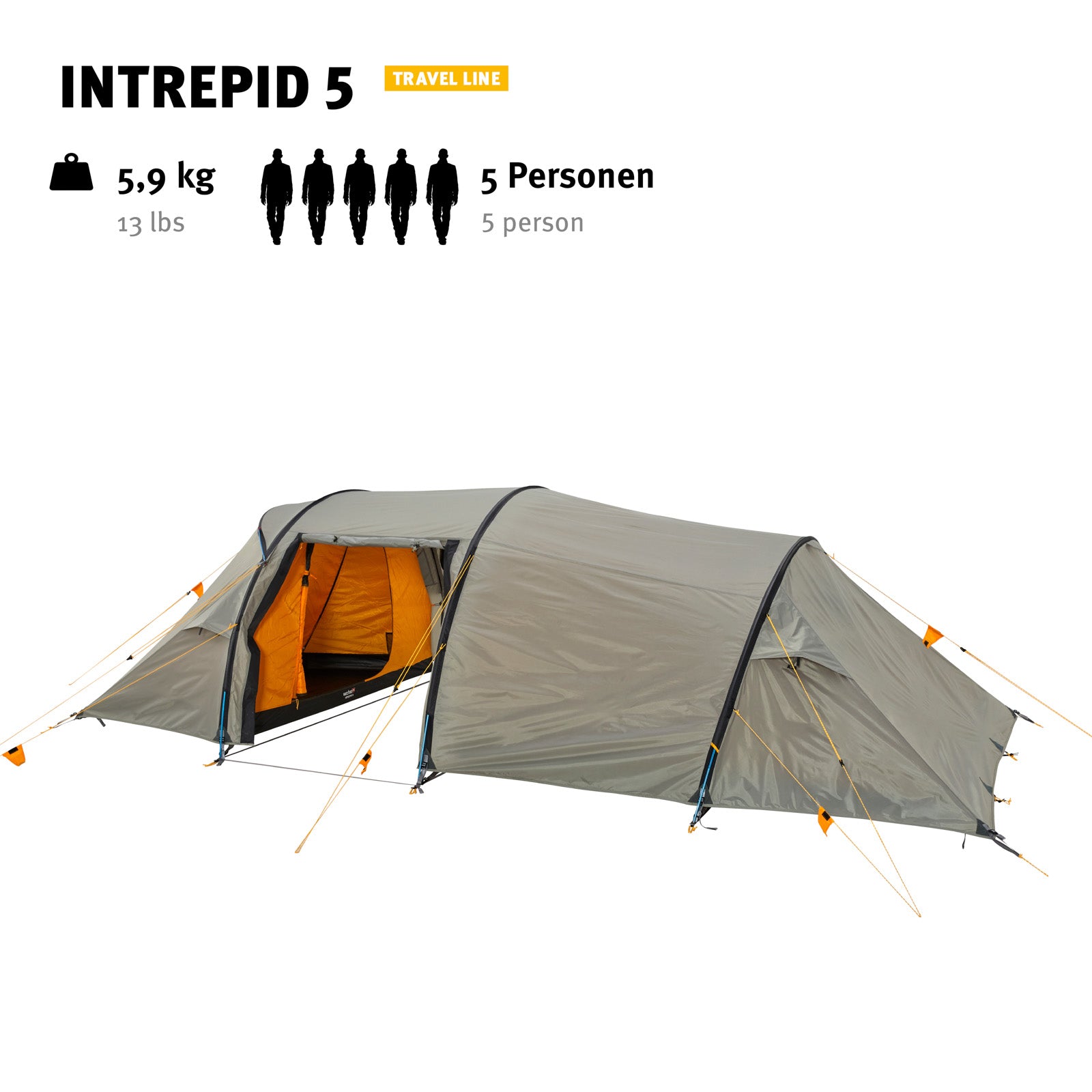 WECHSEL Intrepid 5 Persons Camping Tent Family Tent Aluminium Lightweight 5.9kg