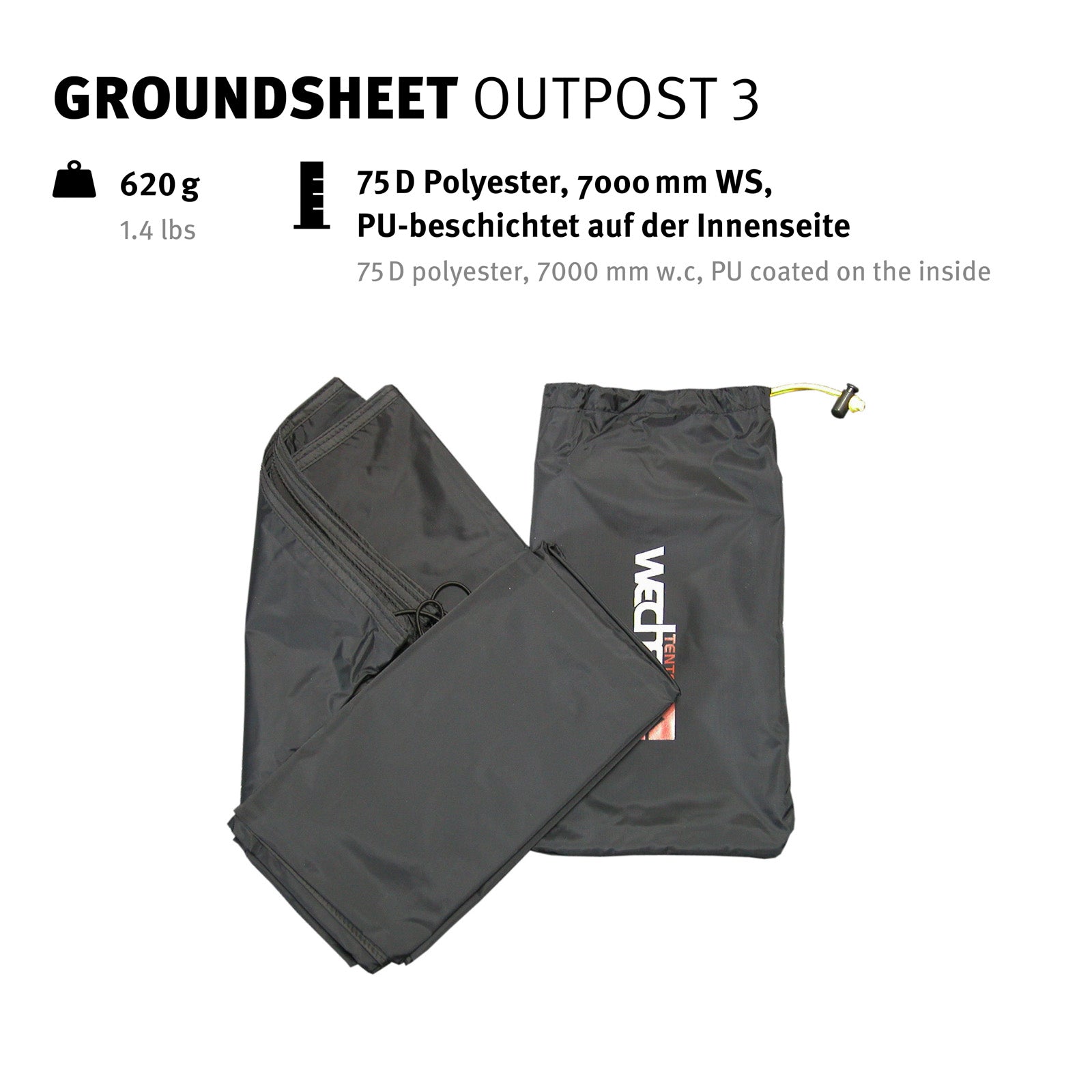 WECHSEL Groundsheet Für Outpost 3 Zusätzlicher Zeltboden Camping Plane Passgenau