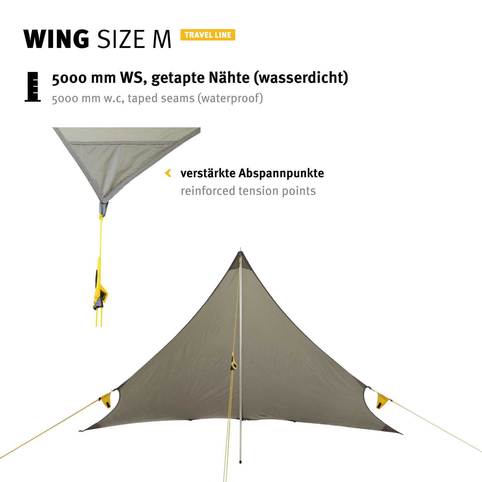 WECHSEL Tarp Wing M Camping Parasol Avant Tente Toit Bâche Housse de Pluie Légère