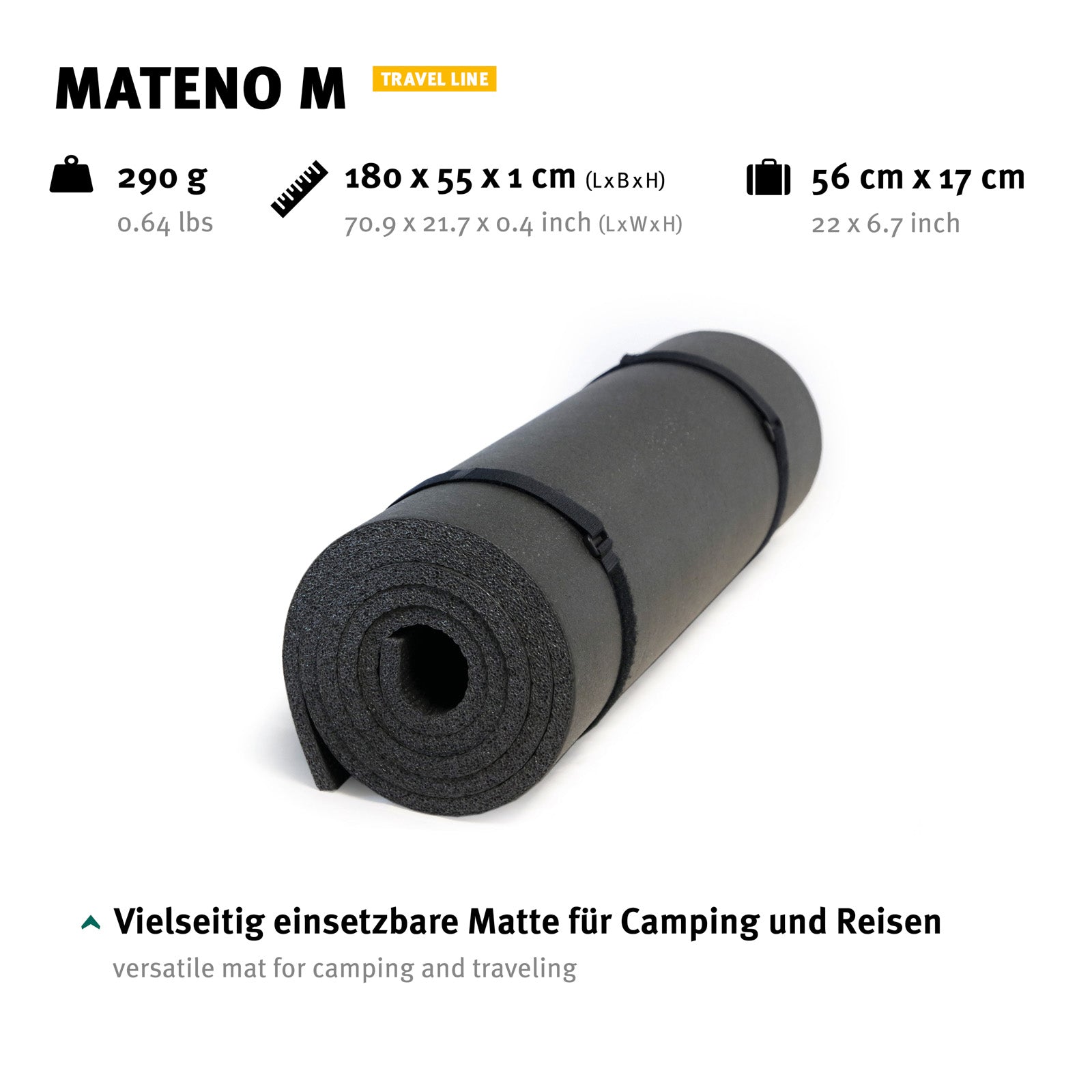 WECHSEL Camping Isomatte Mateno XPE Schaumstoff Thermo Sport Boden Yoga Matte