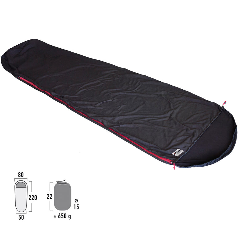 HIGH PEAK Schlafsack Inlett Nanuk Mumie Fleece Hütten Sommer Schlafsac