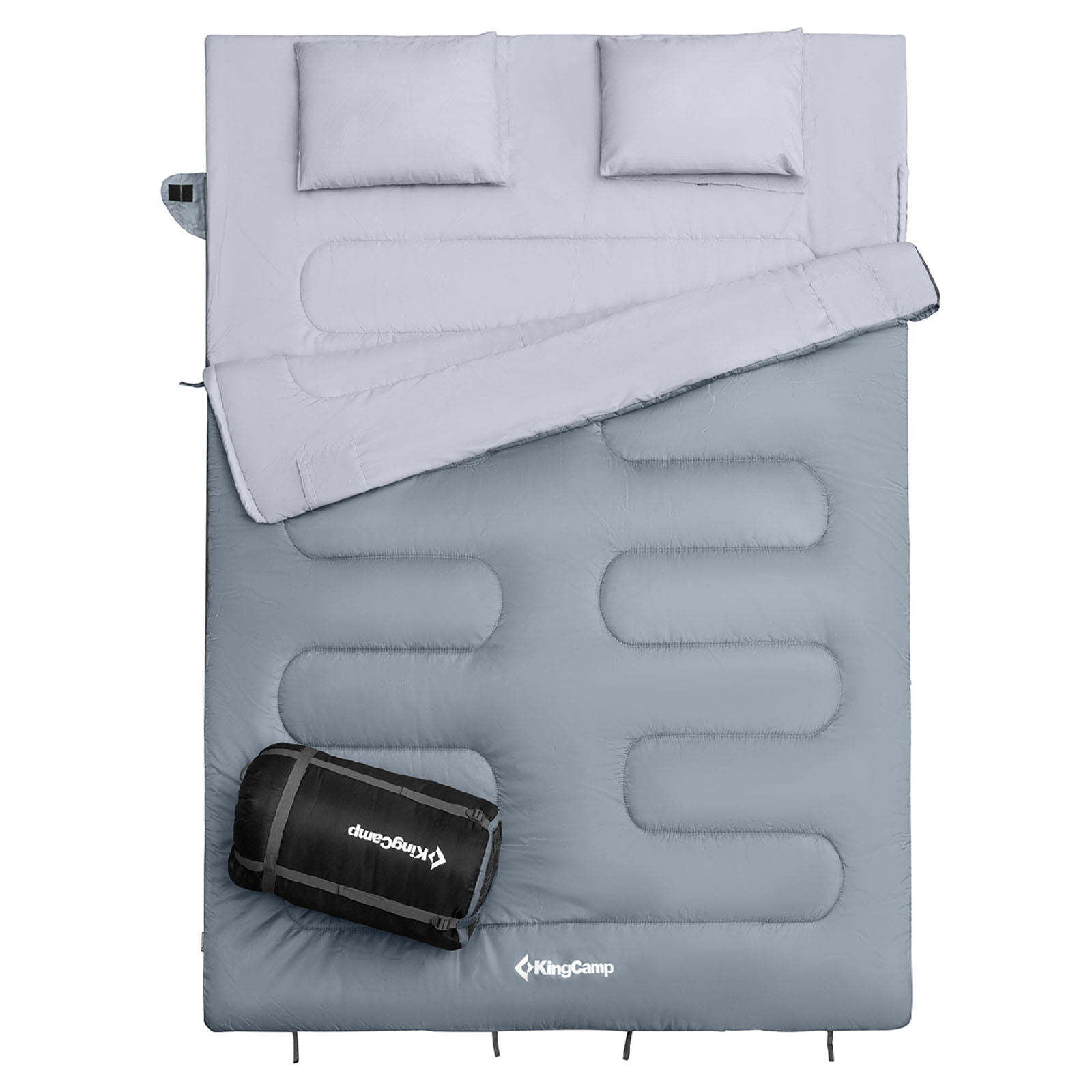 Sac de couchage couverture KINGCAMP Oxygen 250 D Sac de couchage double 2 personnes XL long -3°C