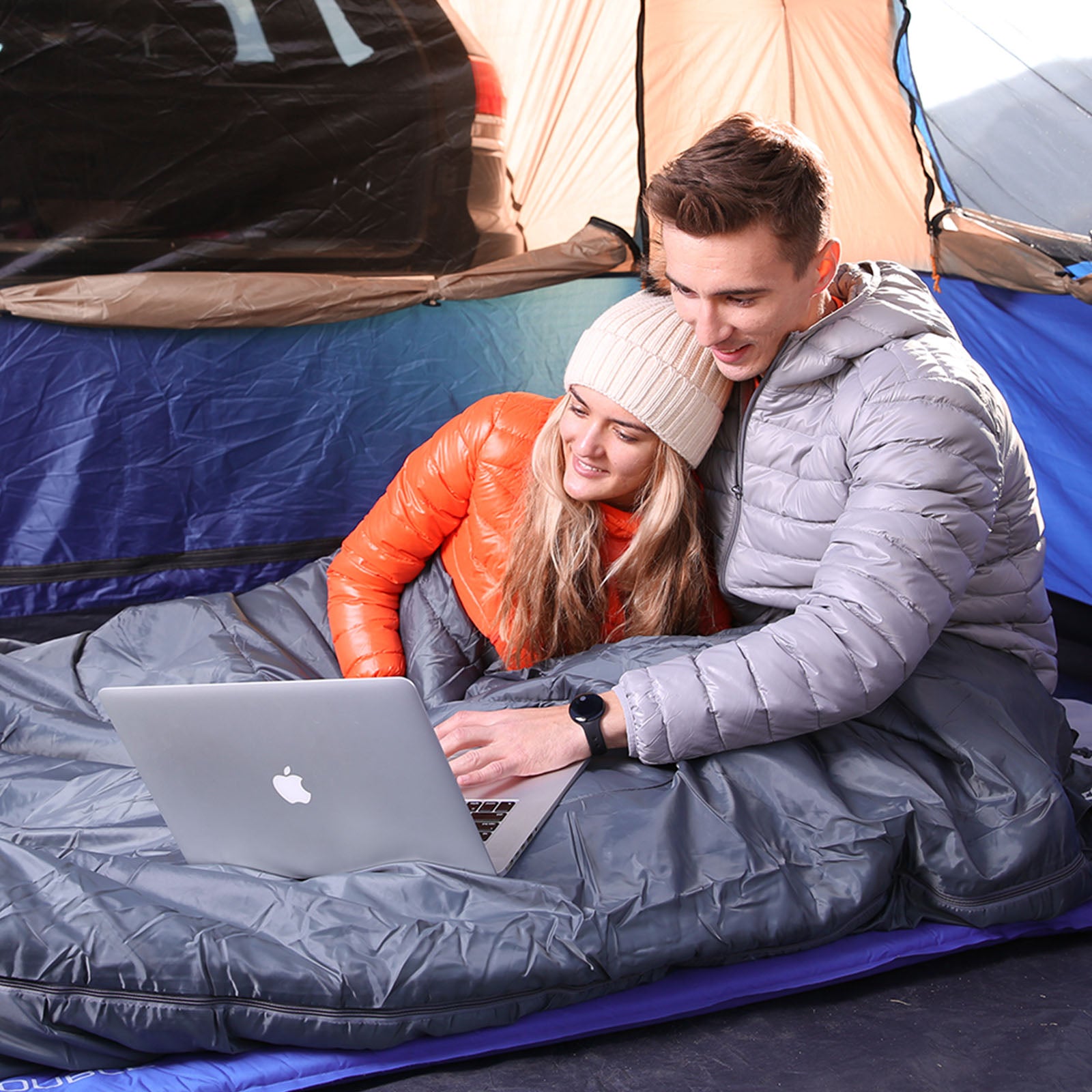 Sac de couchage couverture KINGCAMP Oxygen 250 D Sac de couchage double 2 personnes XL long -3°C