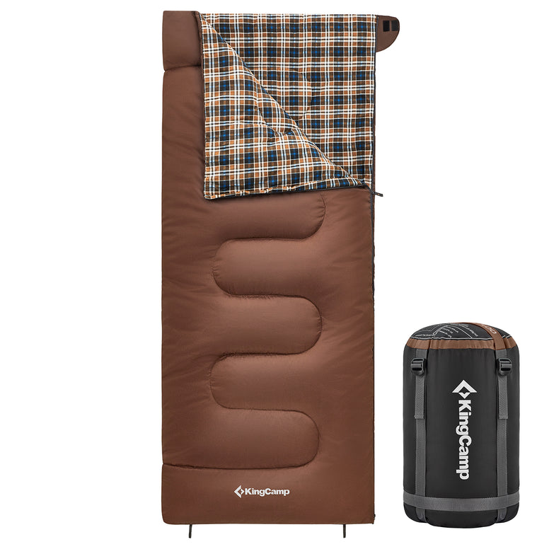 KINGCAMP Deckenschlafsack Snowflake 400 Winter Schlafsack XL Breit Baumwolle -15
