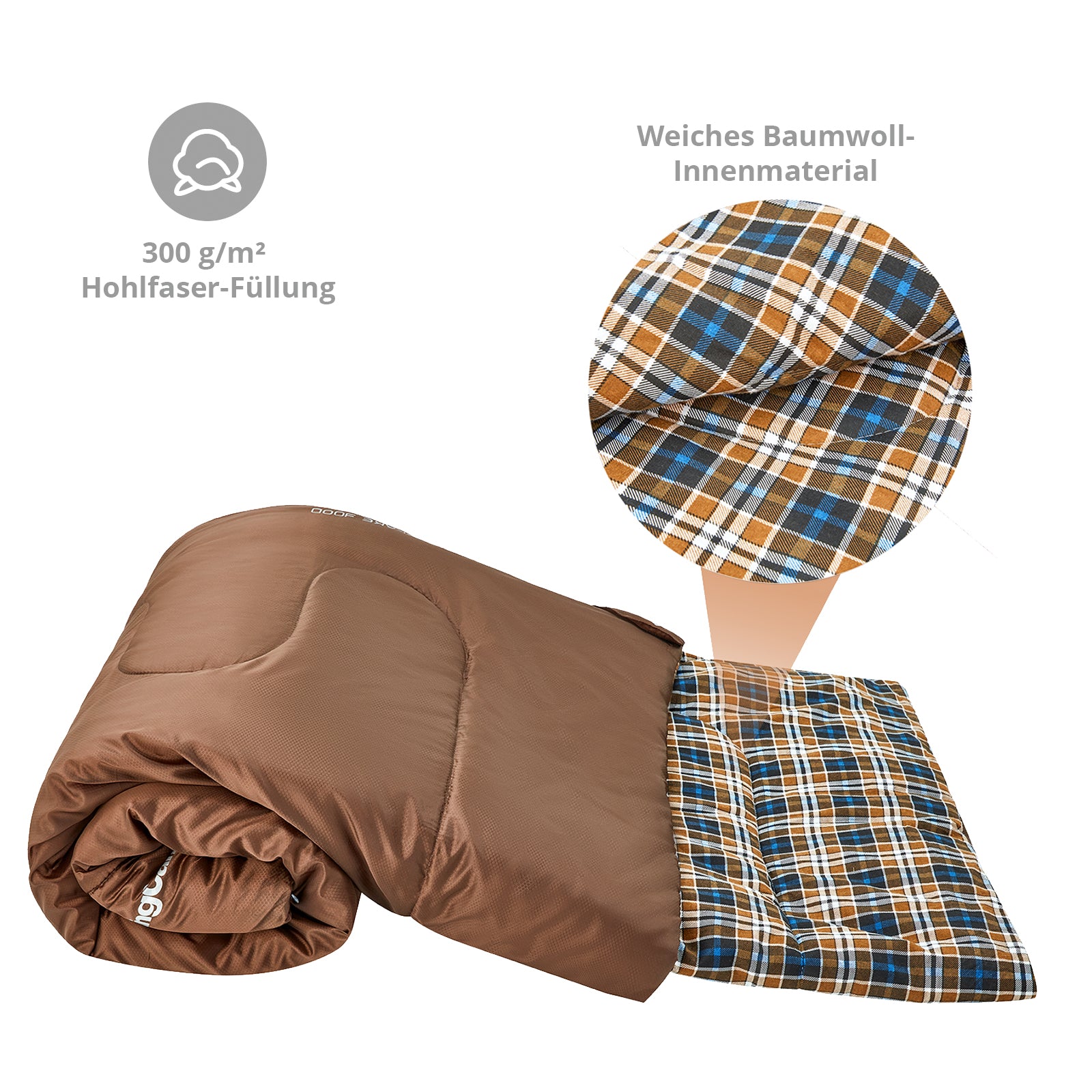 schlafsack doppelschlafsack KINGCAMP Deckenschlafsack Snowflake 300D 2 Personen Doppel Schlafsack