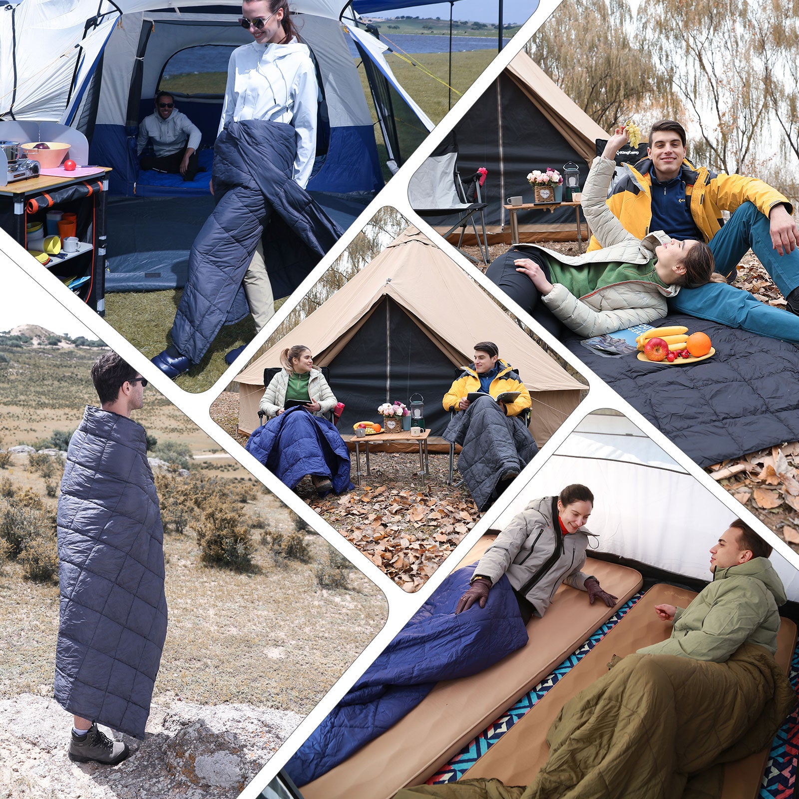 Couverture de camping KINGCAMP Smart 800, tapis de pique-nique, de plage, de parc, légère, 810 g