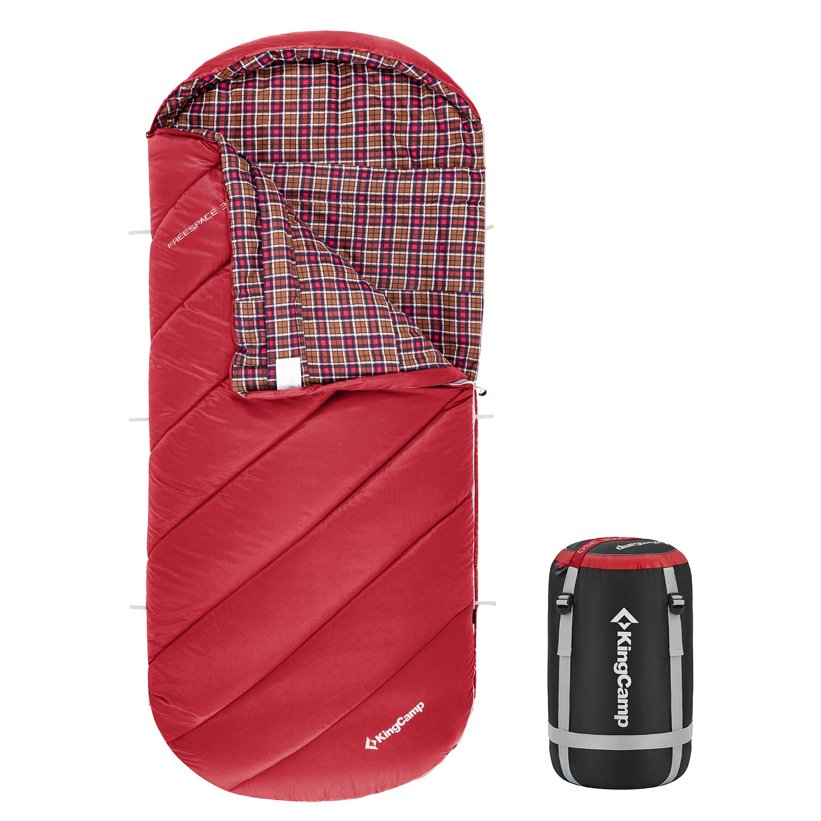 KINGCAMP Deckenschlafsack Freespace 350 Winter Schlafsack Breit Baumwolle -17°C