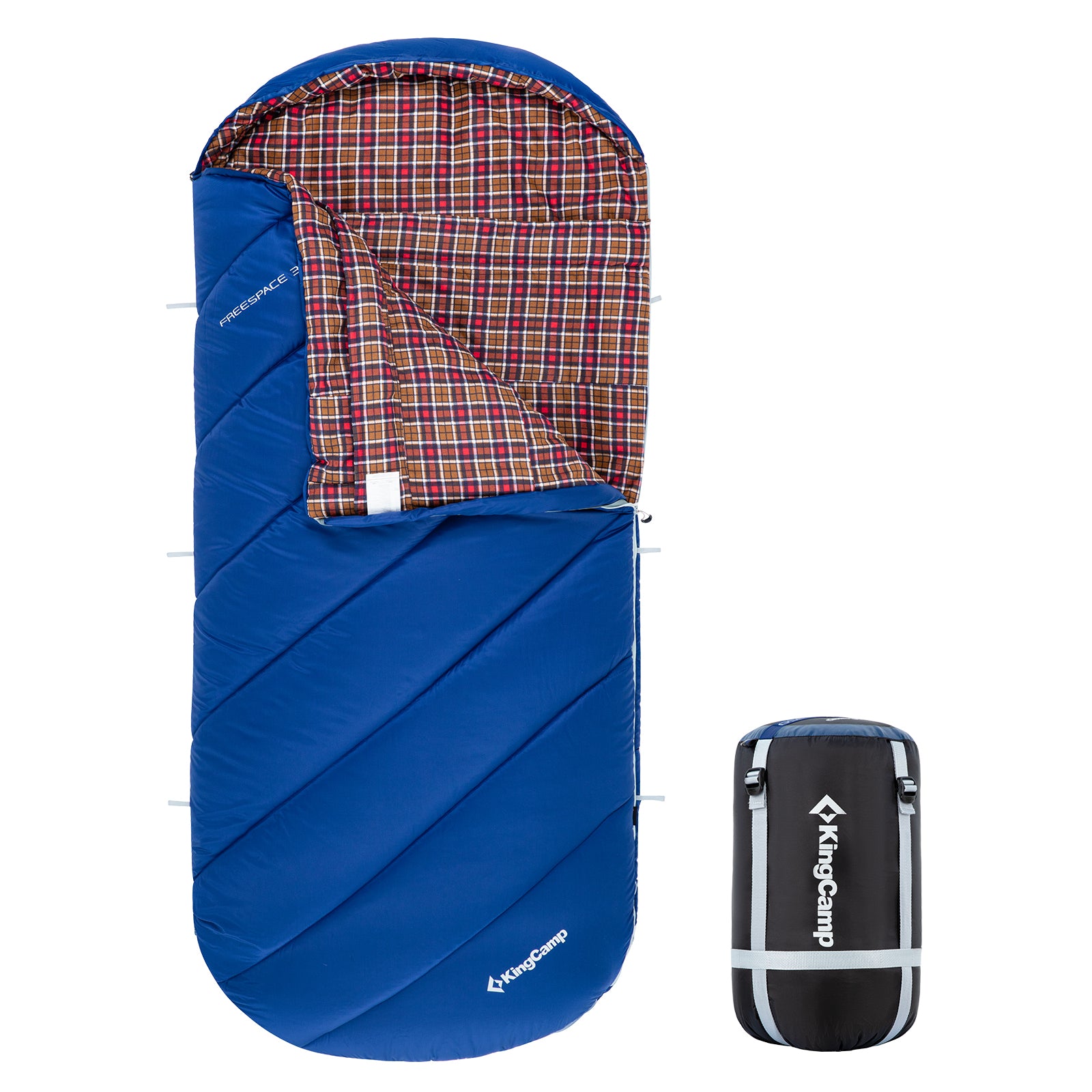 KINGCAMP Deckenschlafsack Freespace 350 Winter Schlafsack Breit Baumwolle -17°C