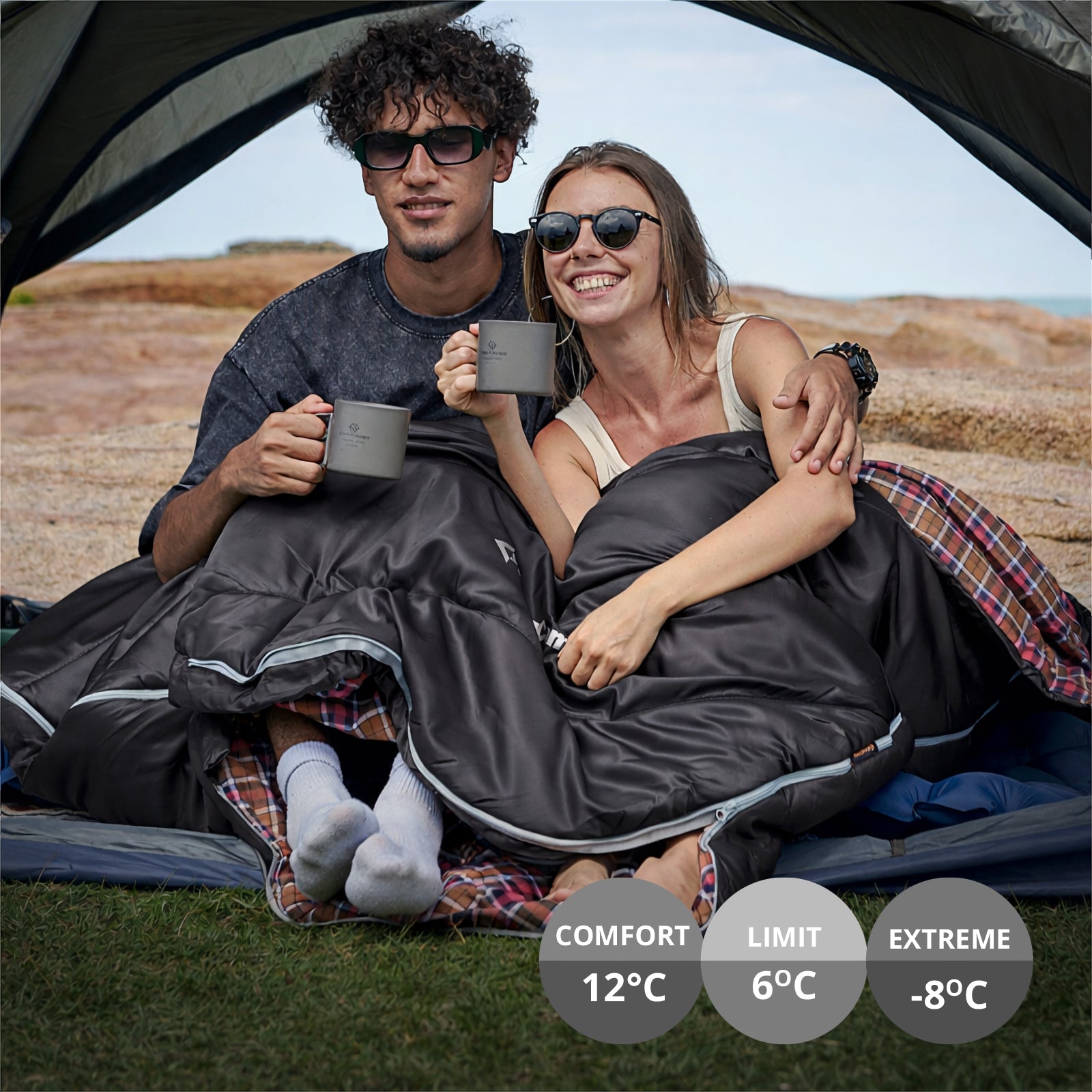 KINGCAMP Deckenschlafsack Freespace Double 2 Personen Doppel Schlafsack  -8°C