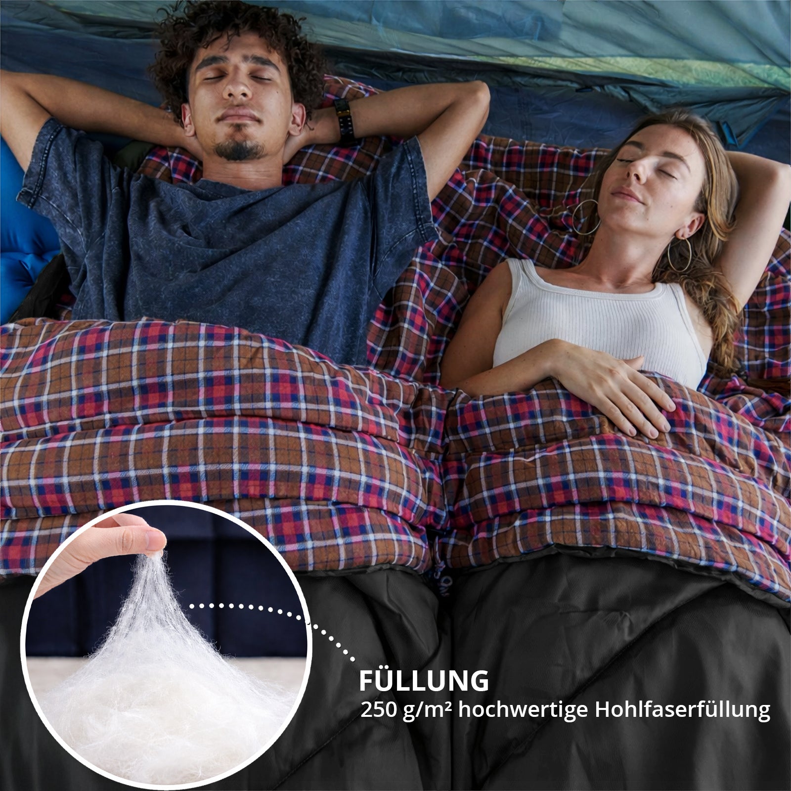 KINGCAMP Deckenschlafsack Freespace Double 2 Personen Doppel Schlafsack  -8°C
