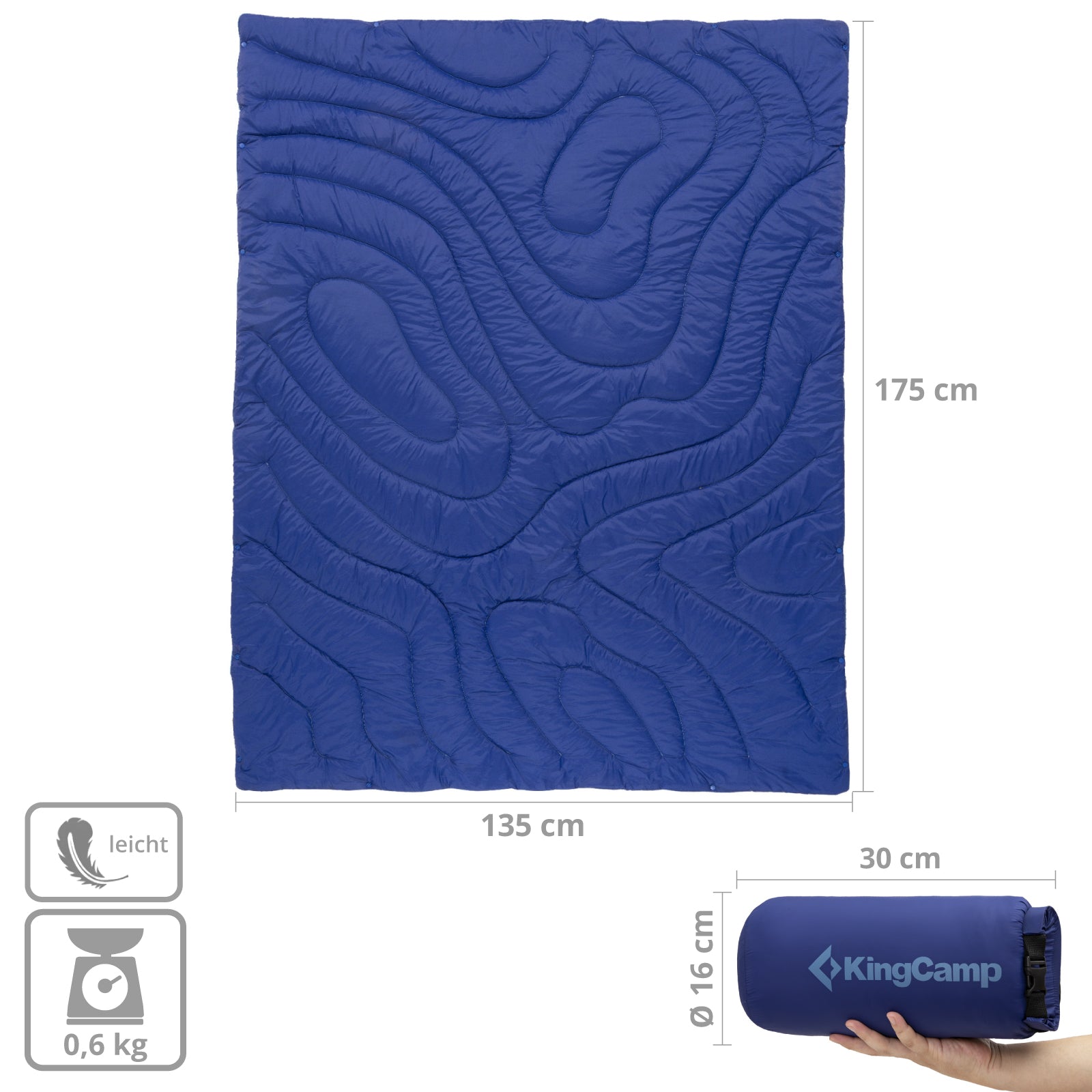 Couverture de camping KINGCAMP Contour Tapis de pique-nique de plage Couverture de parc Voyage légère
