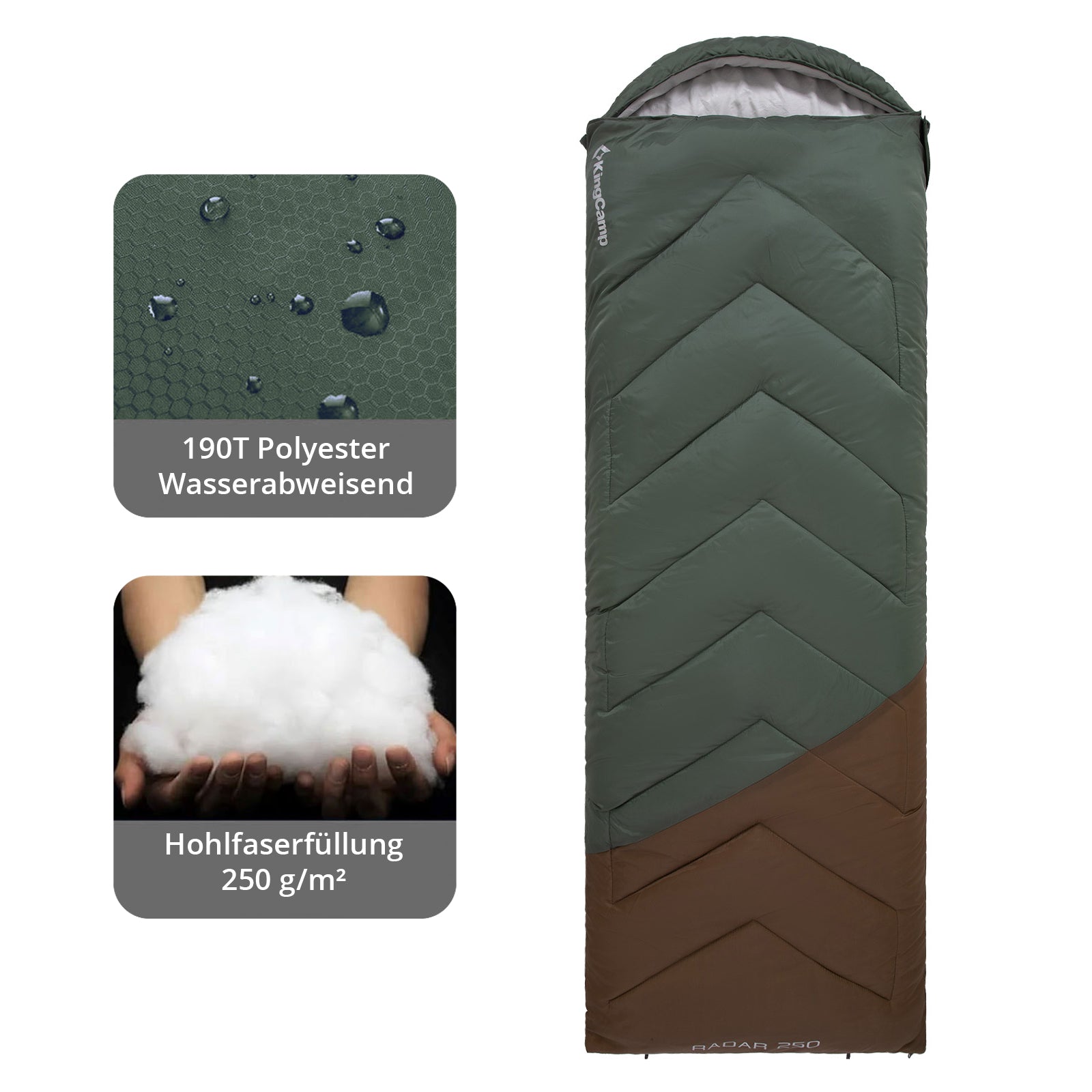 KINGCAMP Deckenschlafsack Radar 250 Sommer Schlafsack XL Lang -3°C Leicht 1,4 kg