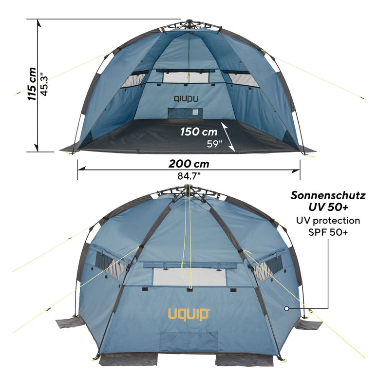 UQUIP Automatik Strandmuschel Speedy Strandzelt Reise Wind Sonnen Schutz UV50+