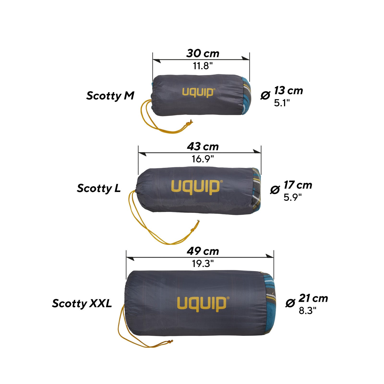 Couverture de camping Uquip Scotty pour 2 personnes, couverture de pique-nique pour parc, tapis de plage, grand format