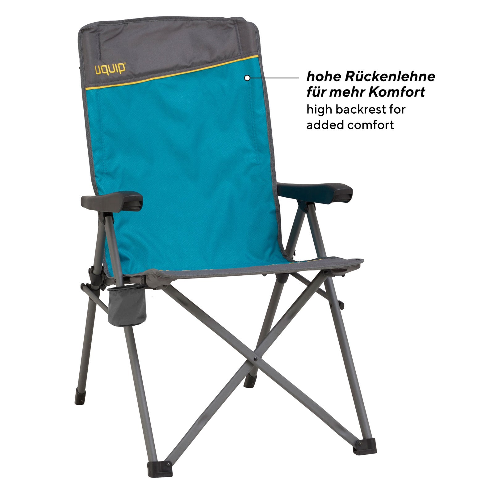 UQUIP Campingstuhl Justy Strandstuhl Faltstuhl Klappstuhl XL Verstellbar 120 kg