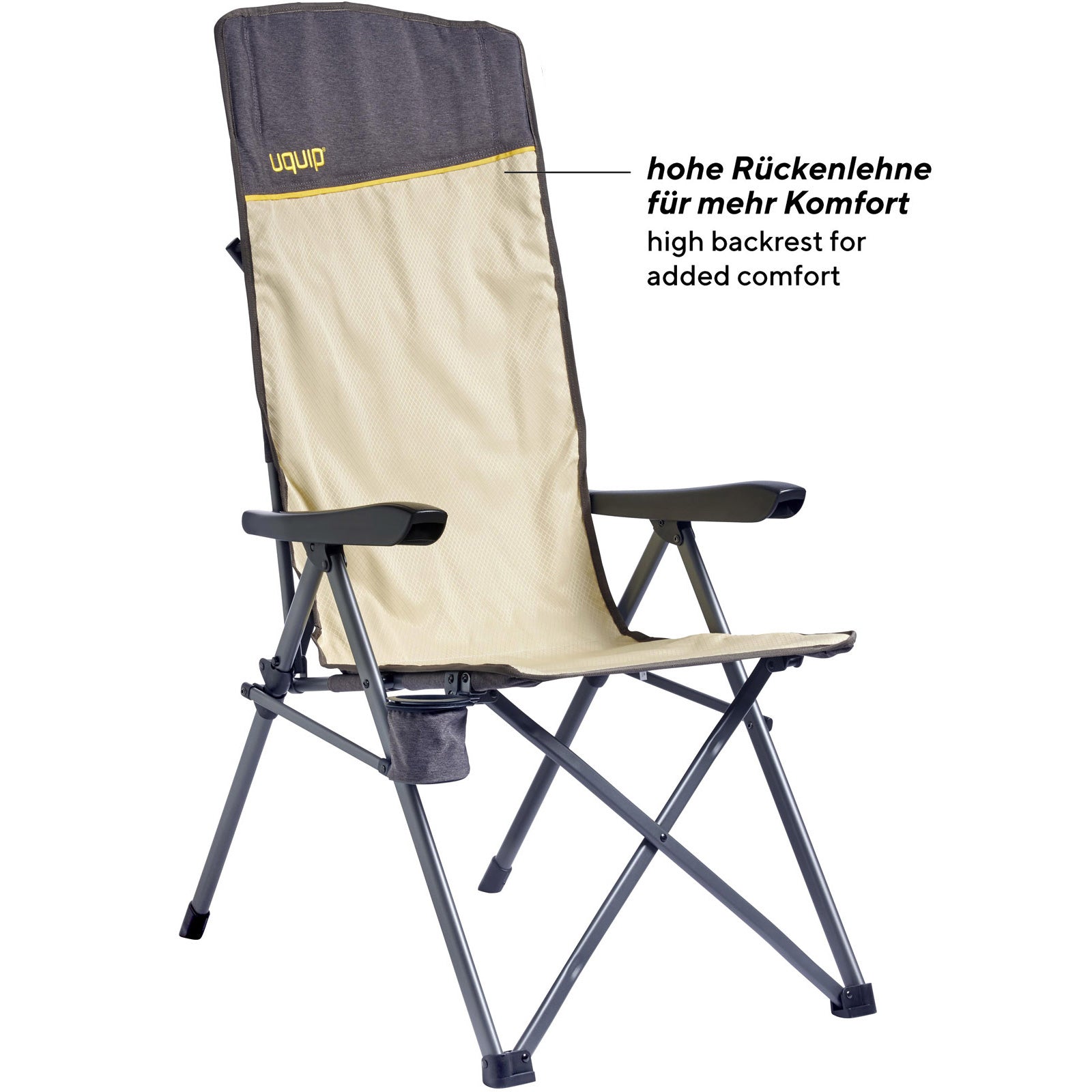 UQUIP Campingstuhl Justy XL Faltstuhl Strandstuhl Klappstuhl Verstellbar 120 kg
