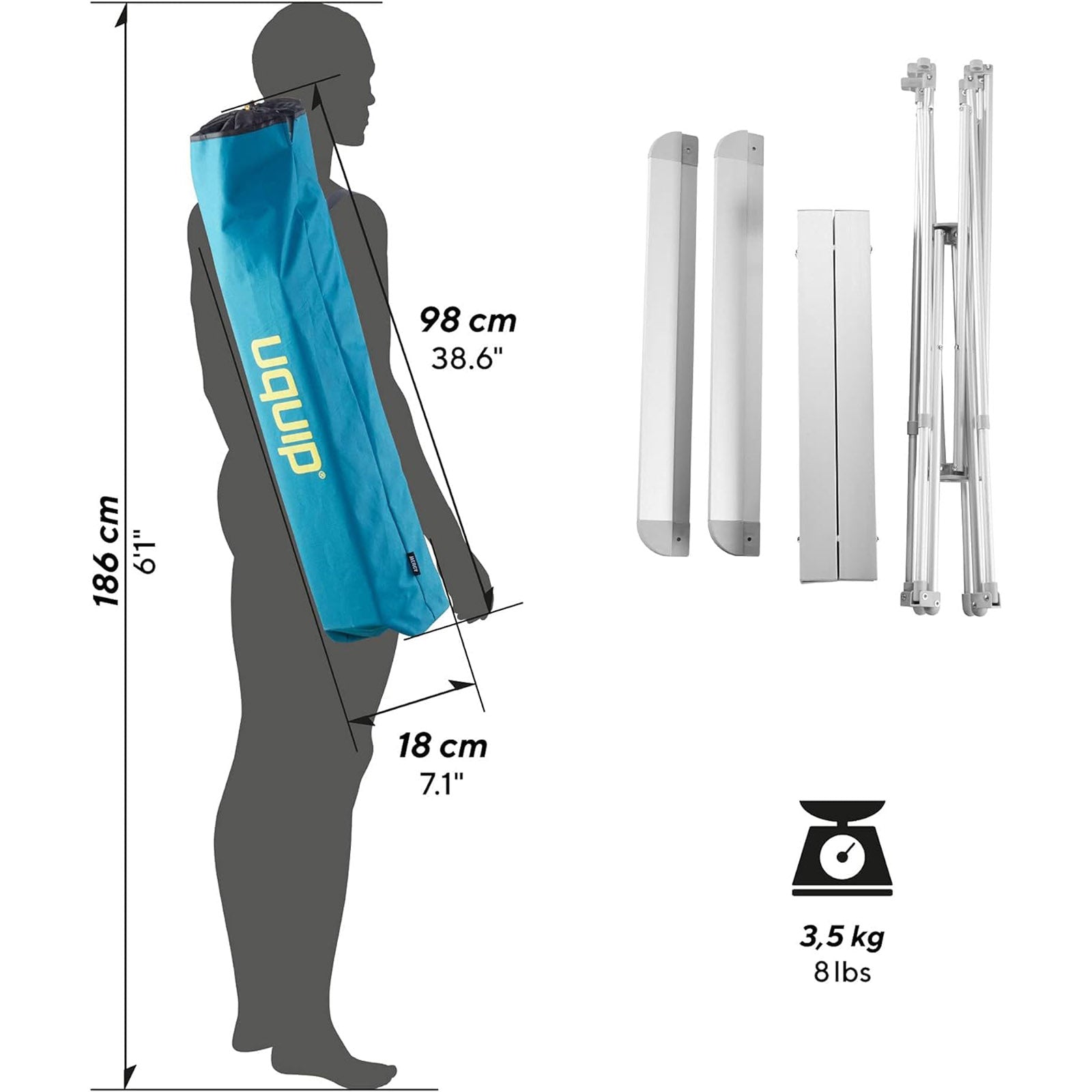 UQUIP Campingtisch Mercy Camping Falttisch Rolltisch Klapptisch 4 Personen Alu