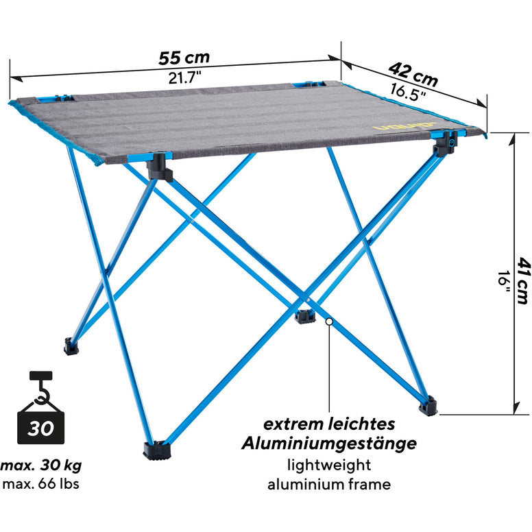 UQUIP Camping Table Liberty Camping Folding Table Rolling Table LW Folding Table Light Alu
