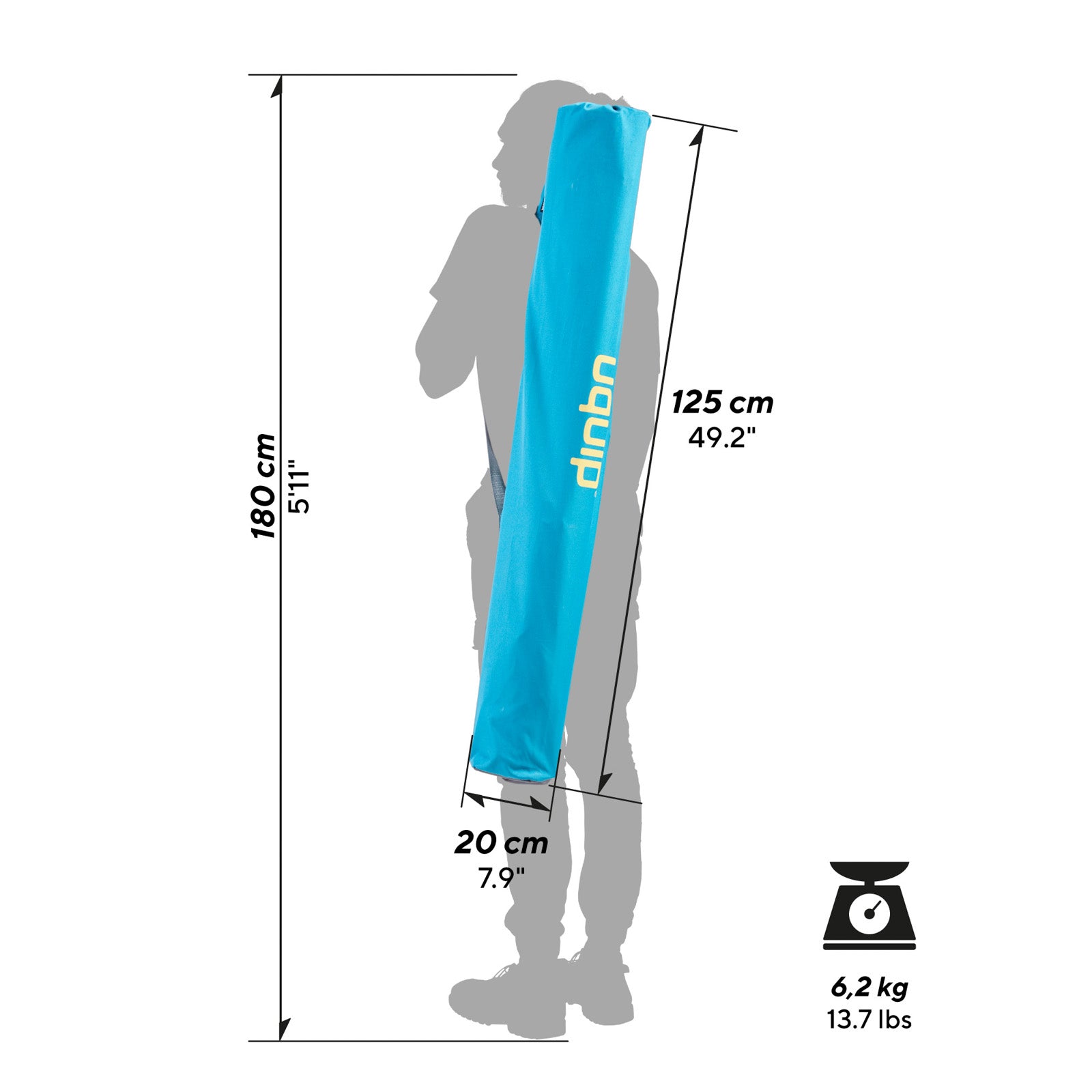 UQUIP Alu Camping Table Variety L Folding Table Weatherproof Lightweight Height Adjustable