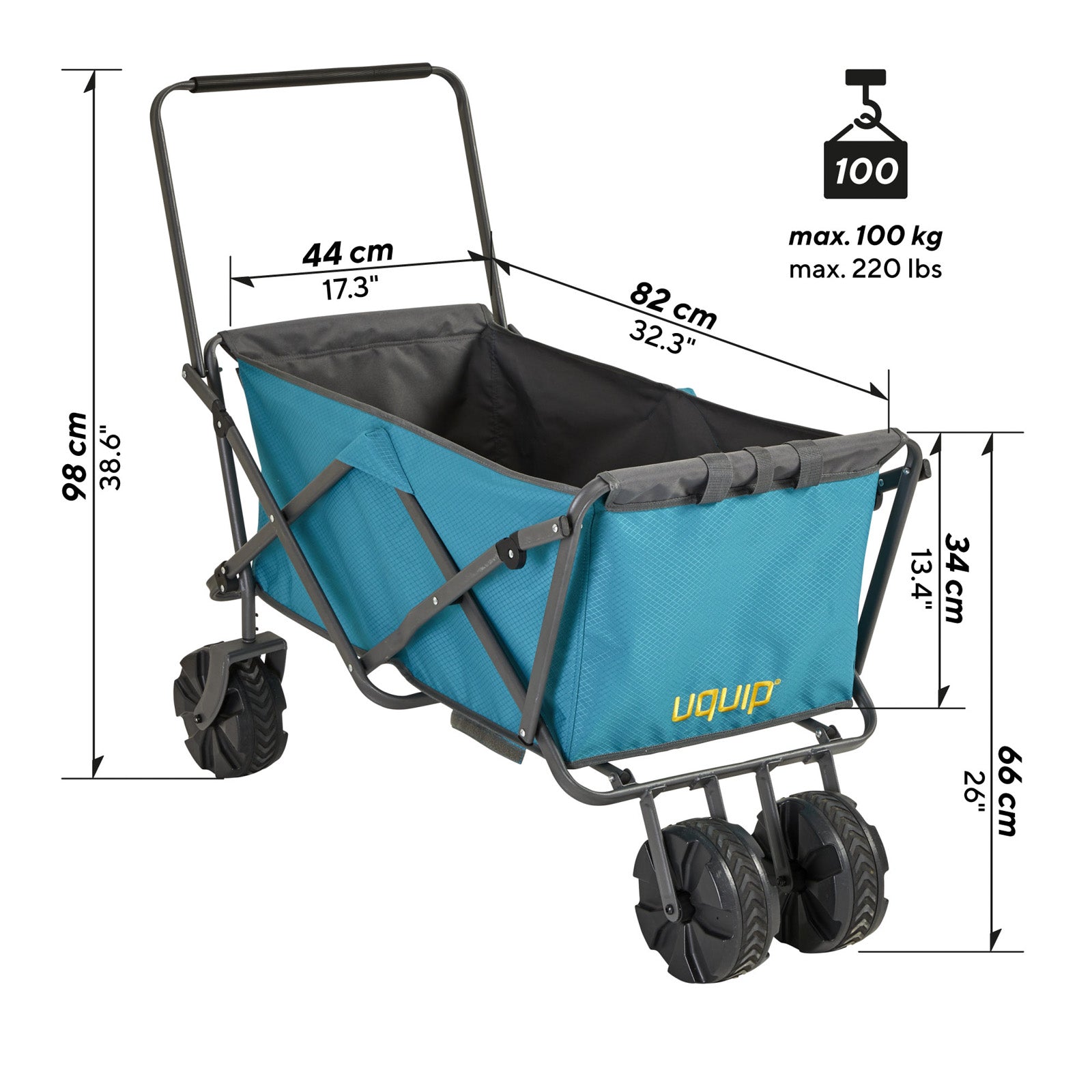 UQUIP Beach Handcart Buddy Handcart Transport Cart Garden Cart Foldable