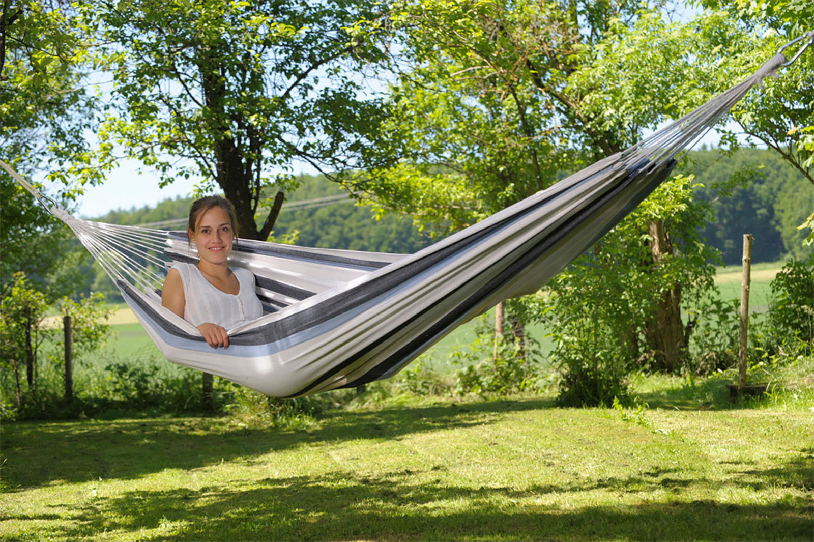 Hamac de voyage en tissu AMAZONAS Salsa XL, résistant aux intempéries, simple, pour jardin, camping, 150 kg