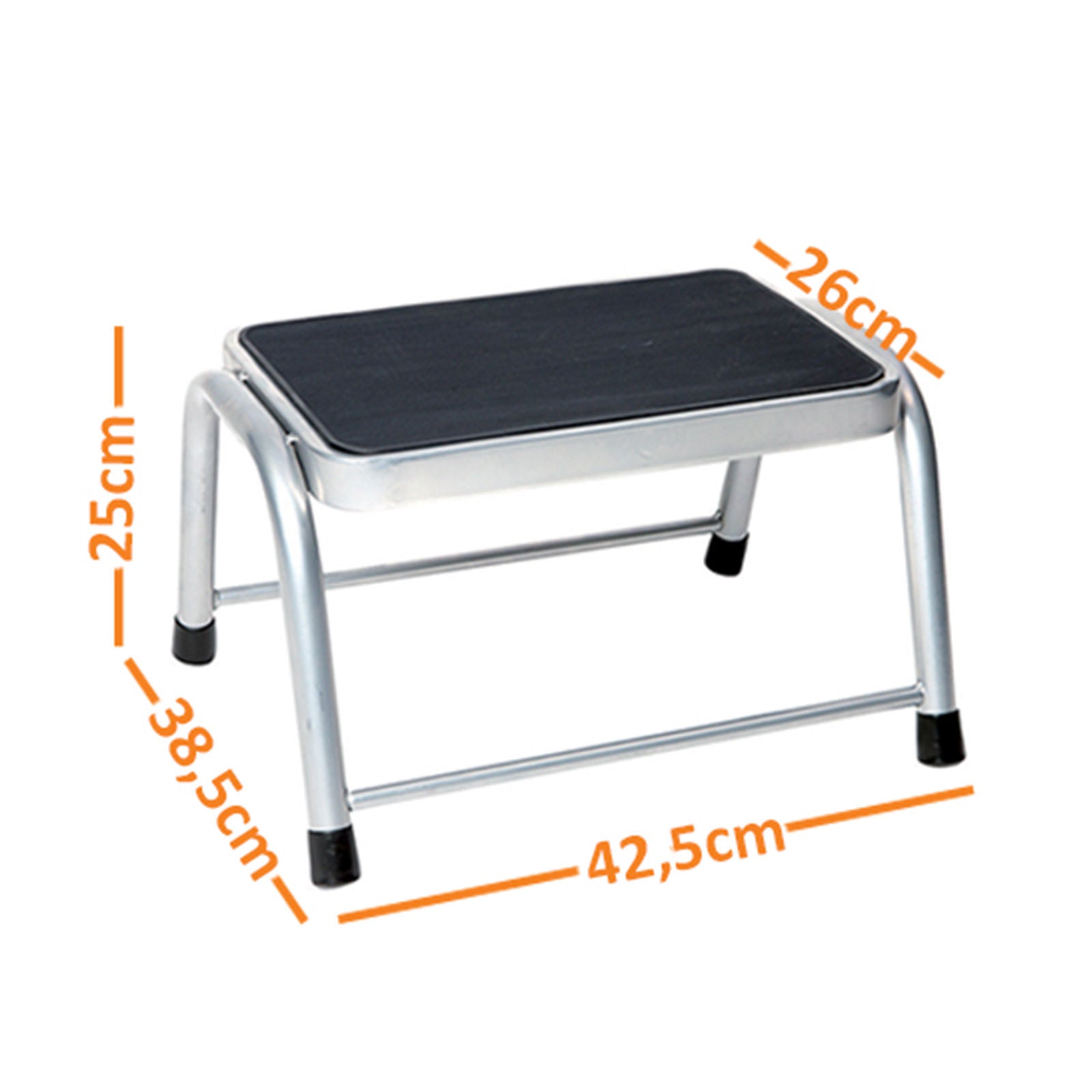 BO-CAMP Opstapje van staal voor campers en caravans, ladder, opstapje, krukje, camping, antislip