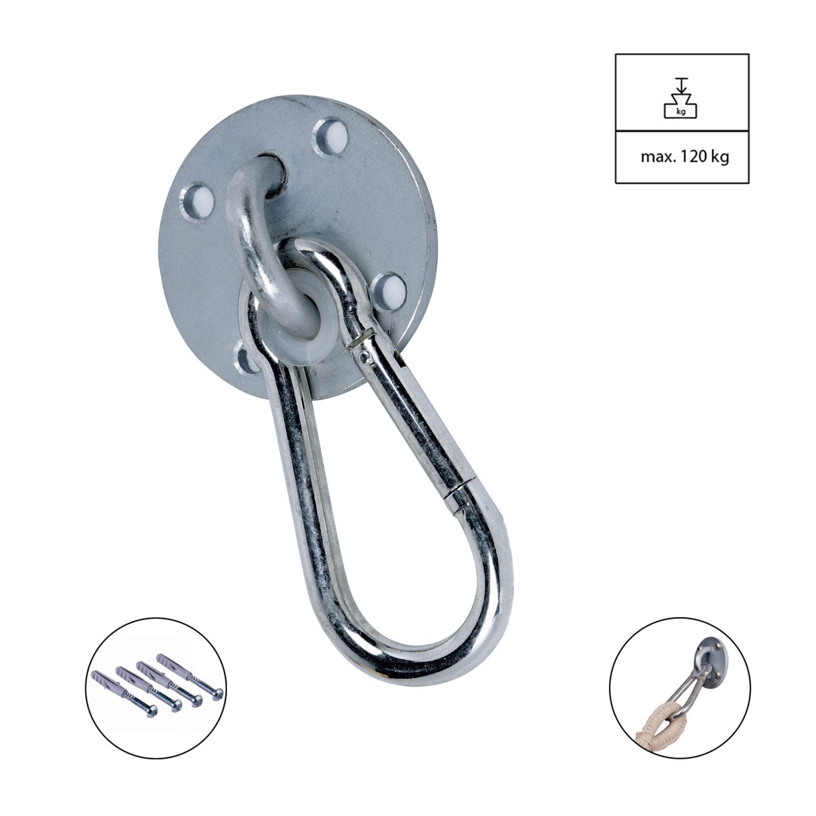 Kit de crochets muraux AMAZONAS Easy+ pour fixation de hamac, suspension de chaise de plafond