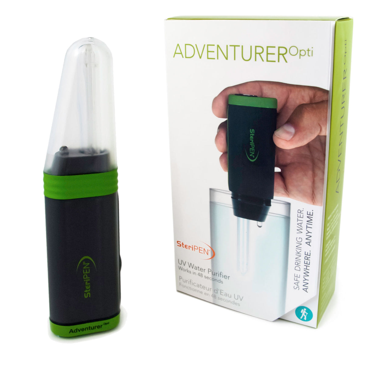 SteriPEN Adventurer Opti UV-waterfilter, draagbare waterzuiveraar, USB-oplaadbaar