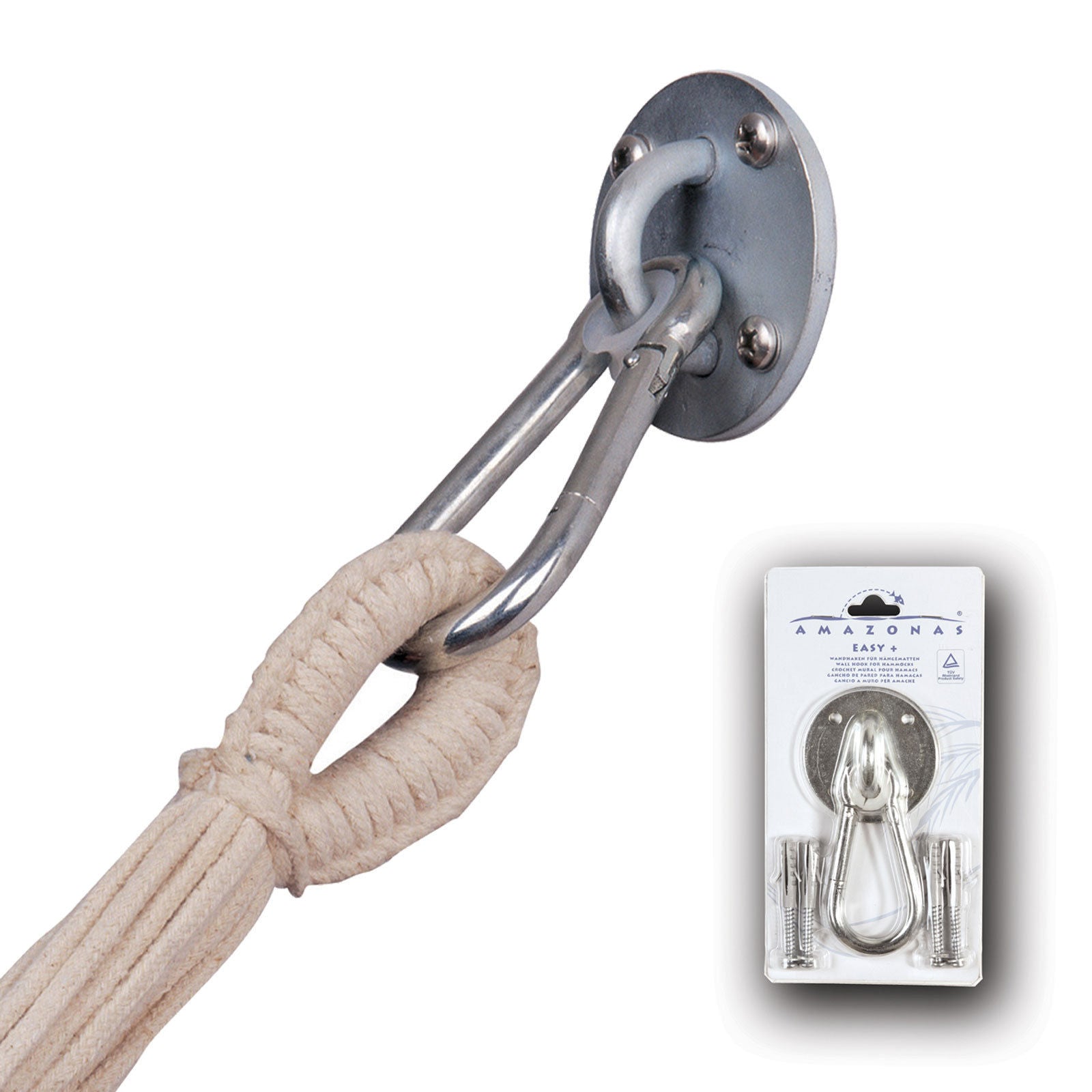 Kit de crochets muraux AMAZONAS Easy+ pour fixation de hamac, suspension de chaise de plafond