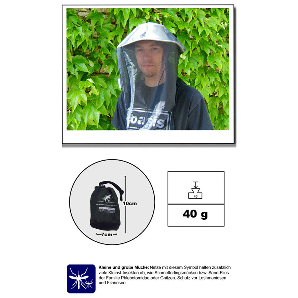 Moustiquaire BRETTSCHNEIDER pour la tête et la nuque – Voile anti-moustiques, protection contre les insectes, voyage