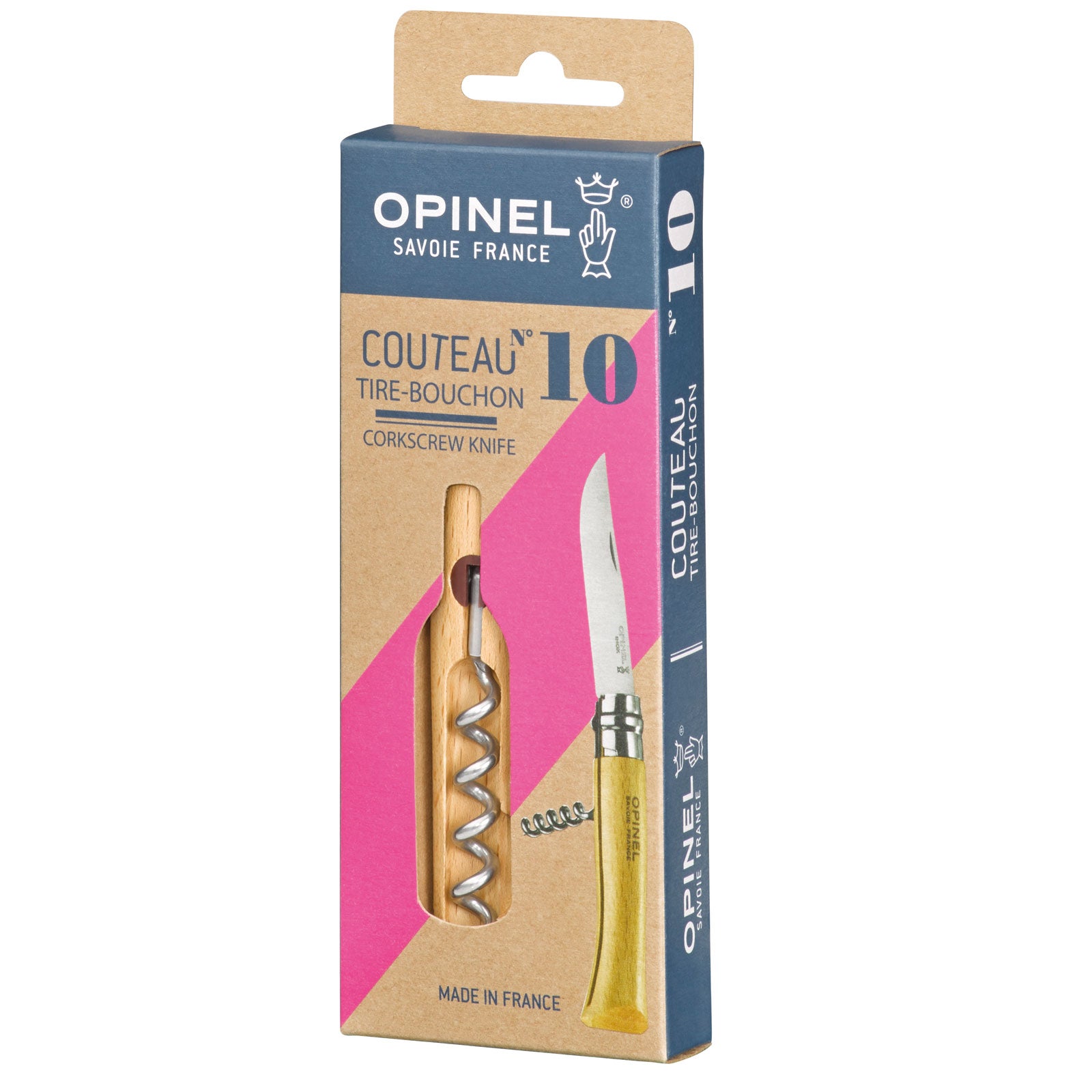 OPINEL Corkscrew No. 10 Pocket Knife - Wine Bottle Opener - Folding Knife