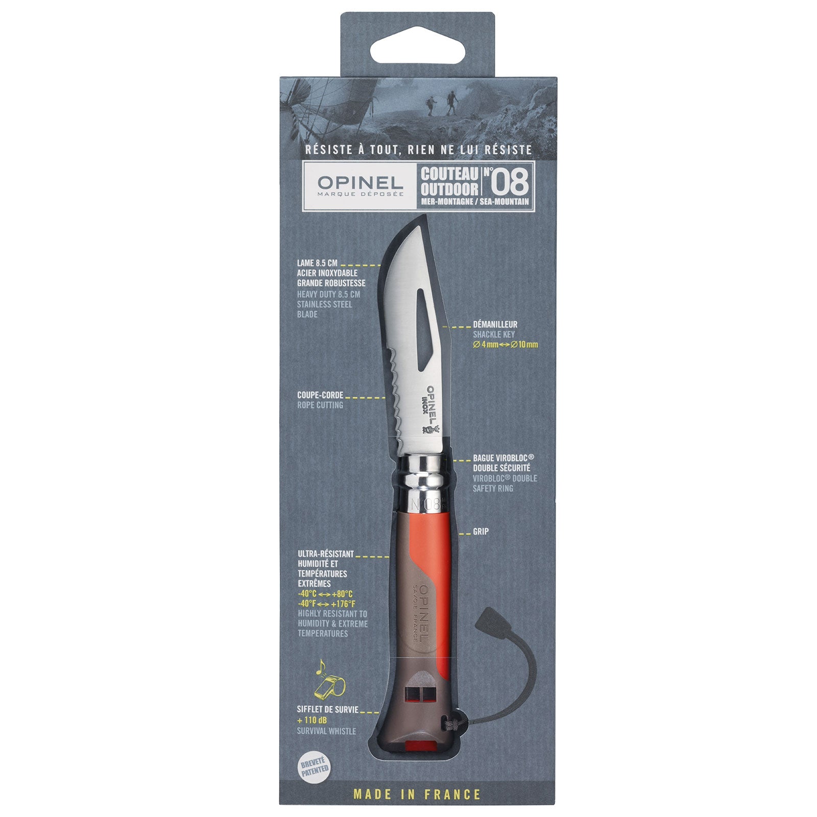 OPINEL Outdoor No. 8 Sea-Mountain work knife - folding knife pocket knife saw