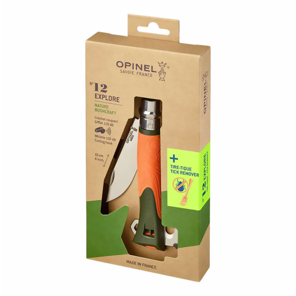 OPINEL Klappmesser No 12 Explore + Zeckenzange Arbeitsmesser Taschenmesser