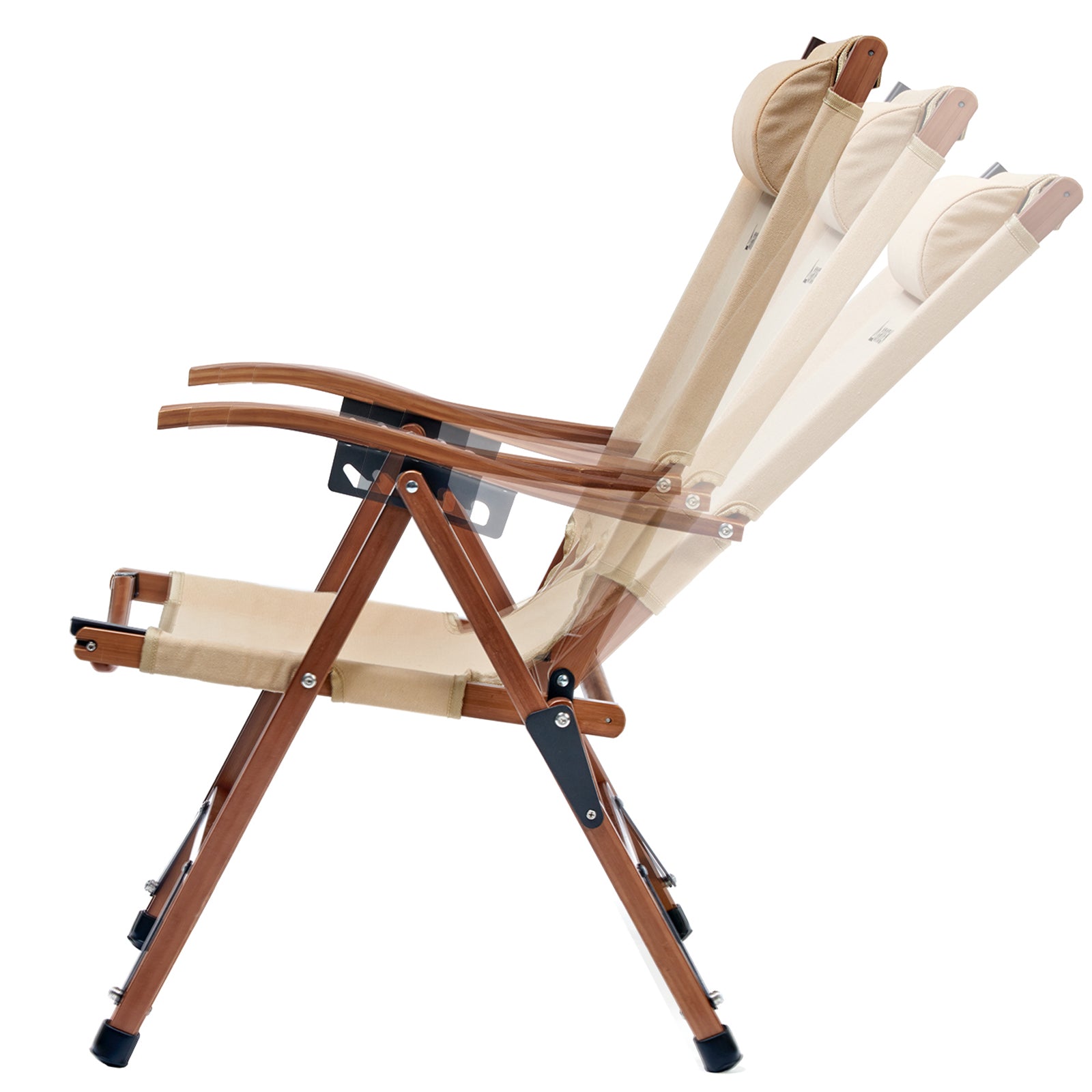 GROENBERG Klappstuhl Skogen Retro Campingstuhl Faltstuhl Stuhl Verstellbar Holz