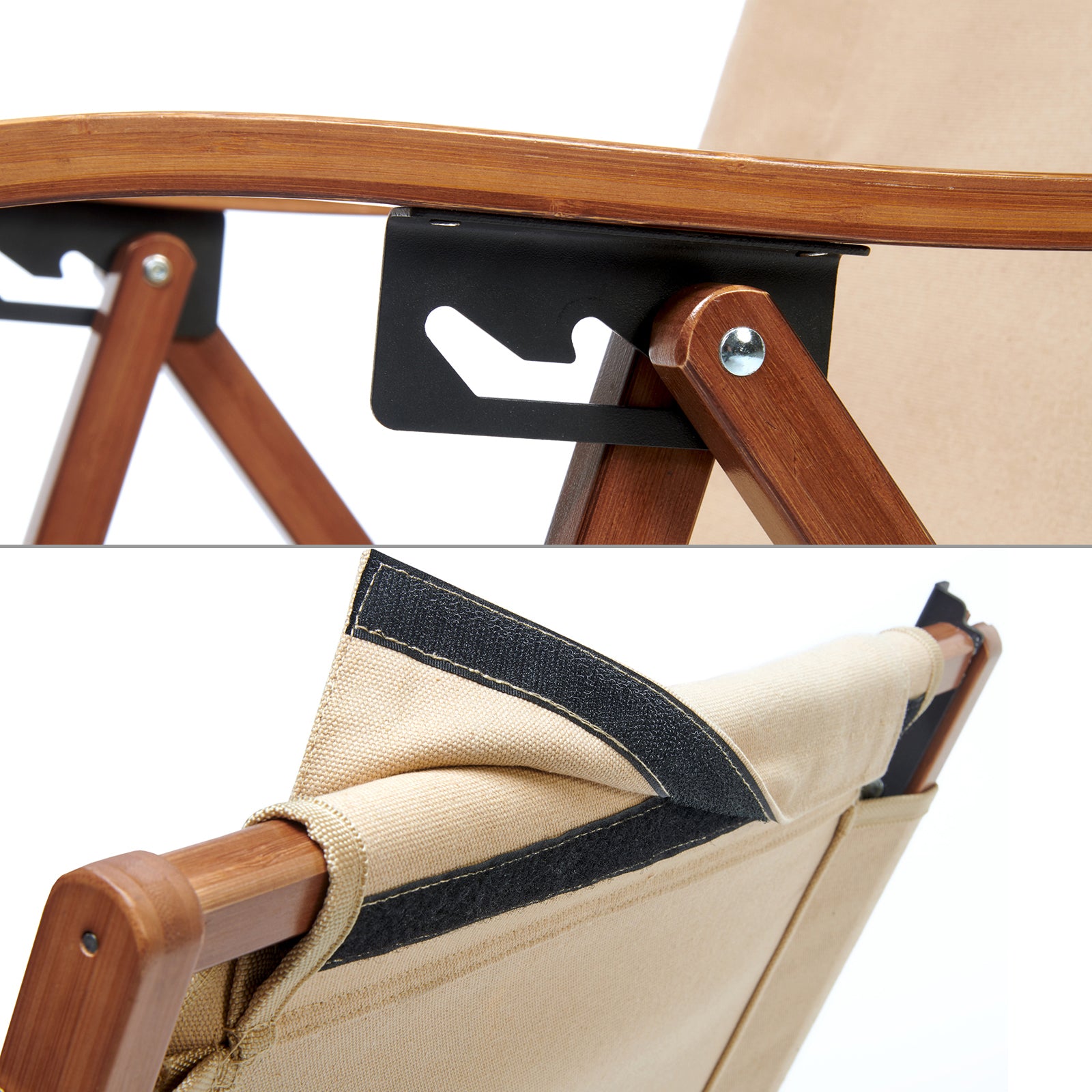 GROENBERG Klappstuhl Skogen Retro Campingstuhl Faltstuhl Stuhl Verstellbar Holz