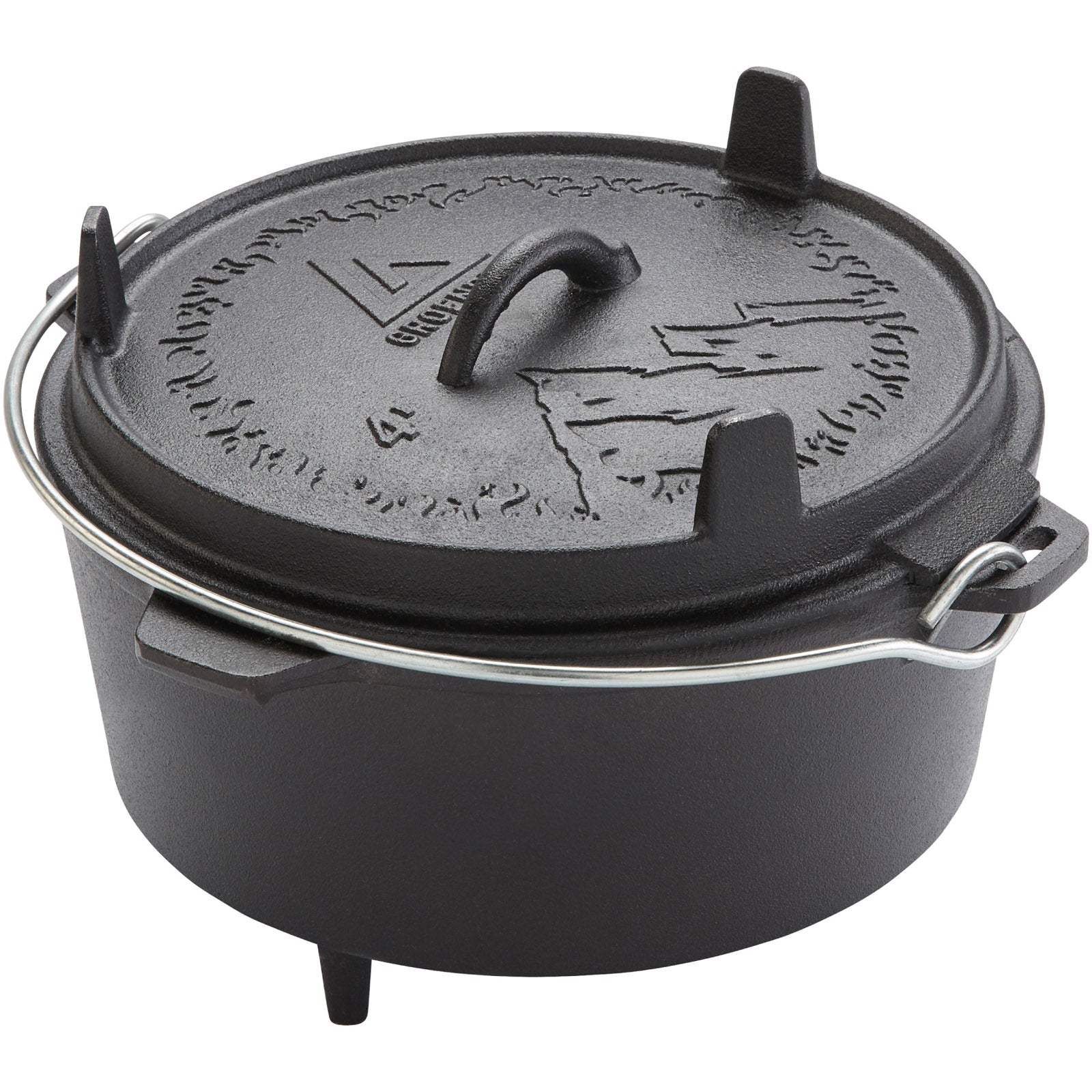 GROENBERG Fire Pot Askja Pot 4 L Cooking Pot Dutch Oven Camping Outdoor Cast Iron