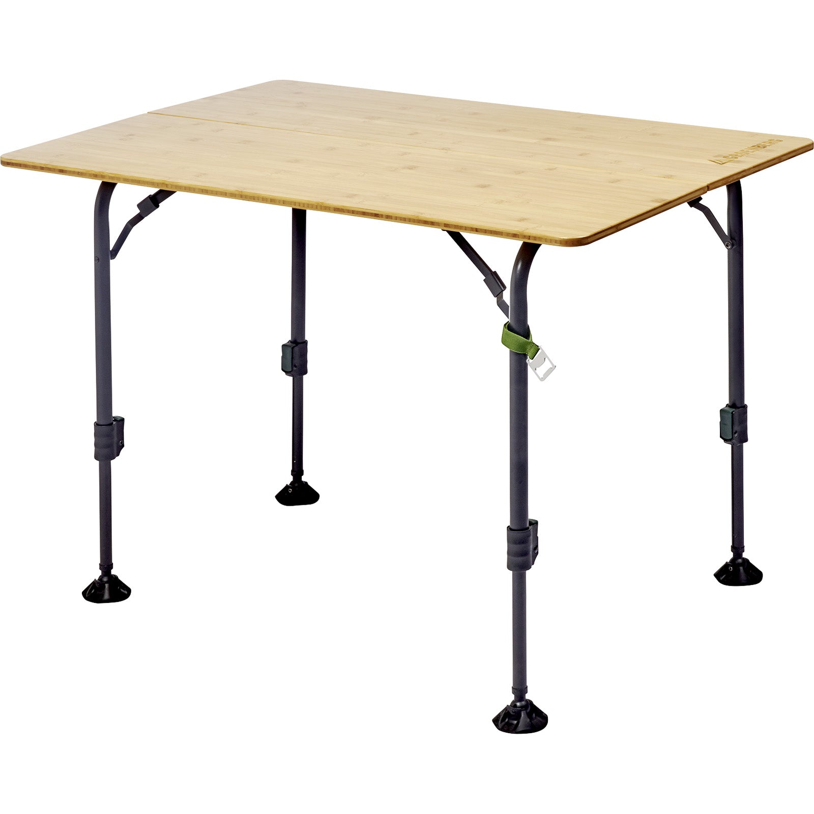 Table de camping pliante GROENBERG Skal, table de valise réglable en hauteur, en bois de bambou