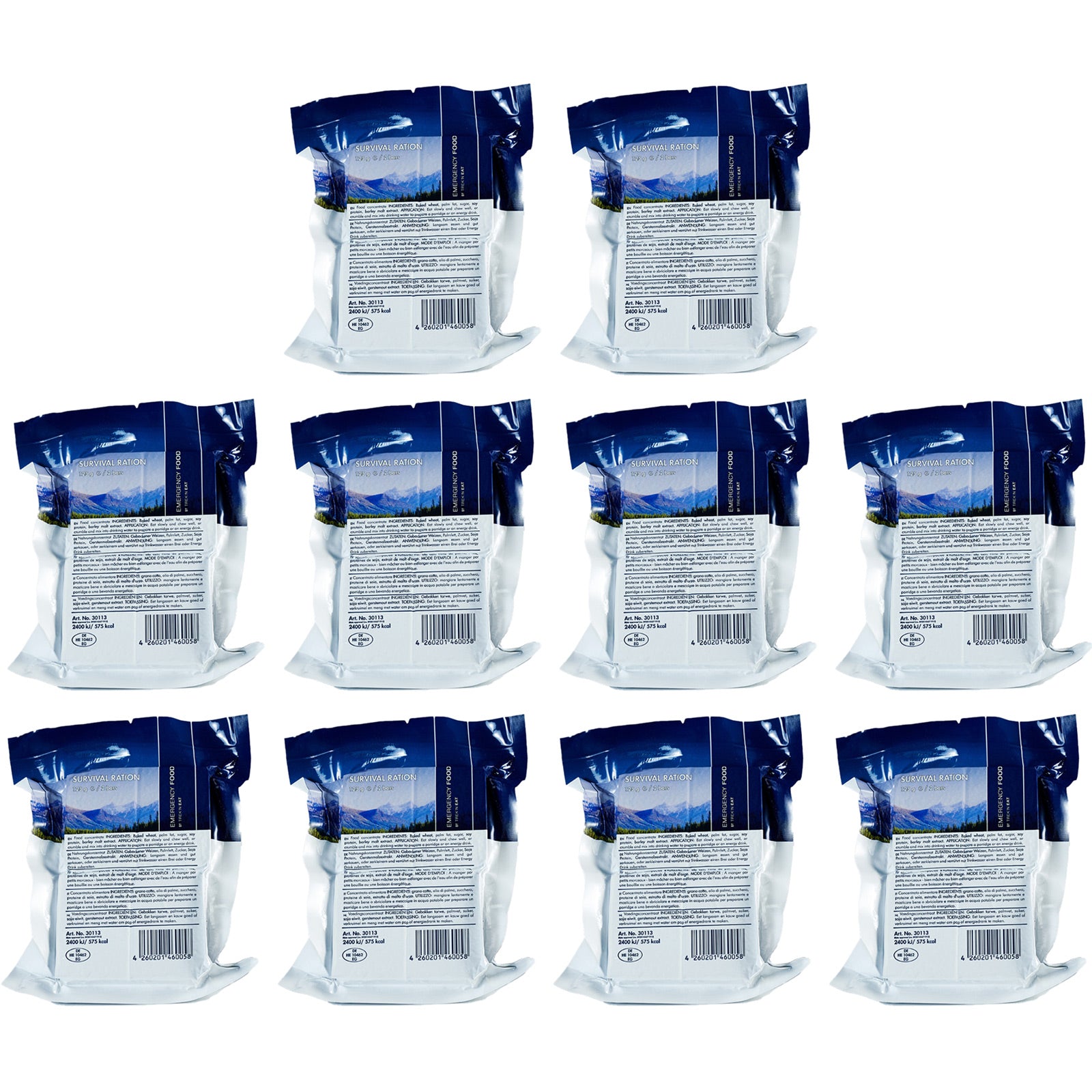 EMERGENCY FOOD 10 x Survivor Notfall Trekking Nahrung Ration Outdoor Essen Vegan