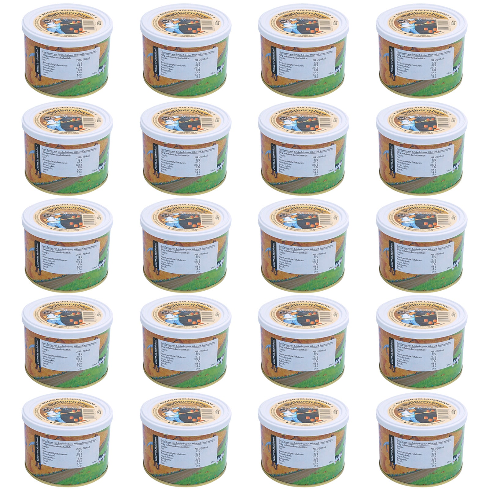 TREK'N EAT 20x Pain complet en boîte Pain Trekking Food Meal Ration Vegan 250 g