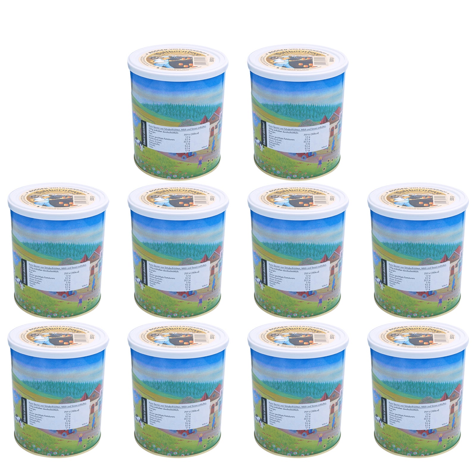 TREK'N EAT 10x Pain complet en boîte Pain Trekking Food Ration Vegan 500 g