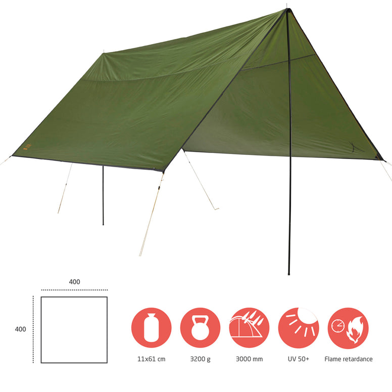 GRAND CANYON Tarp Zuni 4 Sun Shade Camping Front Tent Tarpaulin UV50 Waterproof 4x4