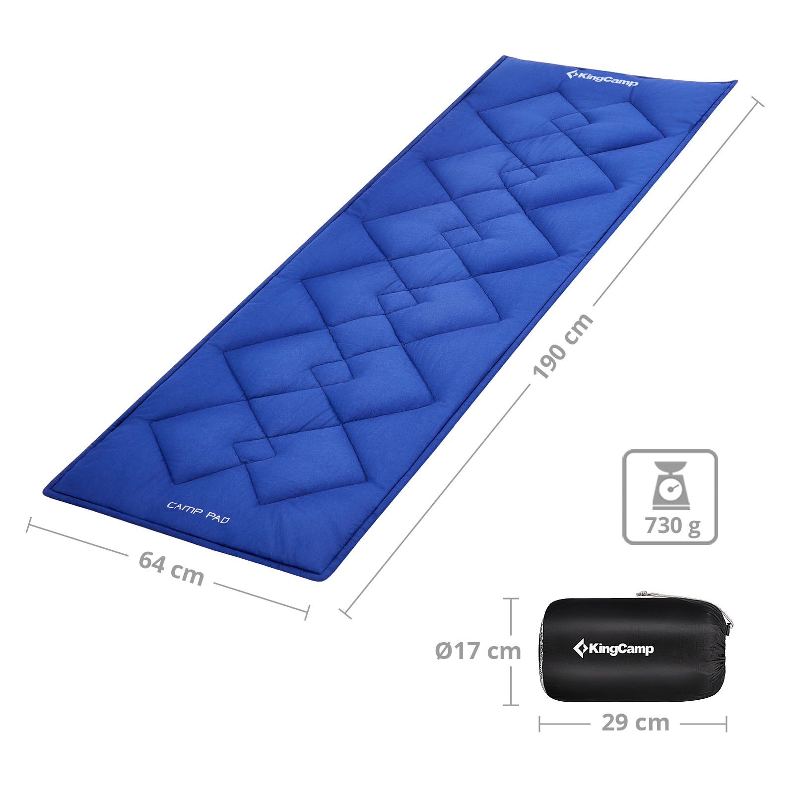 Kingcamp Camp Bed Pad Camping Couverture de lit pliante 100 % coton