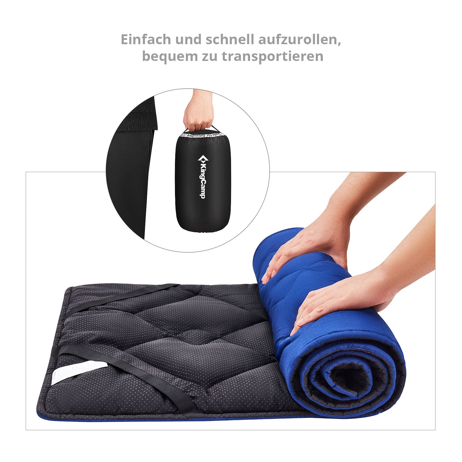 Kingcamp Camp Bed Pad Camping Couverture de lit pliante 100 % coton
