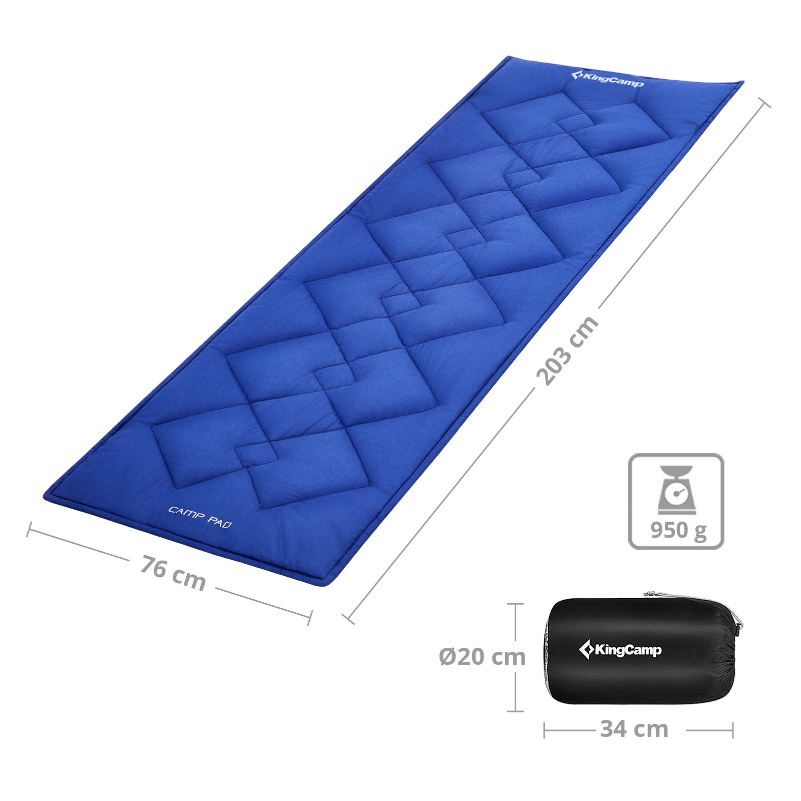 Kingcamp Camp Bed Pad Camping Couverture de lit pliante 100 % coton