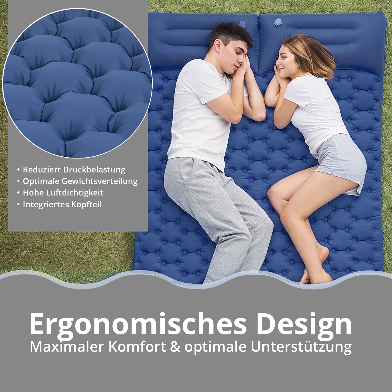 KINGCAMP Camping Luftbett Wildwood Double 2 Personen Doppel Isomatte 1,6 kg