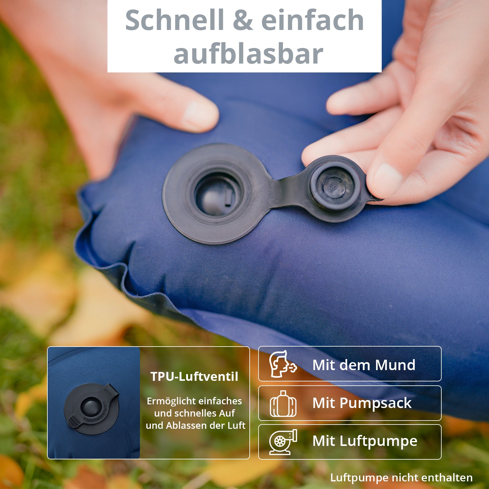 KINGCAMP Isomatte Elevate Trekking Luftbett Camping Luftmatratze Leicht 1,2 kg