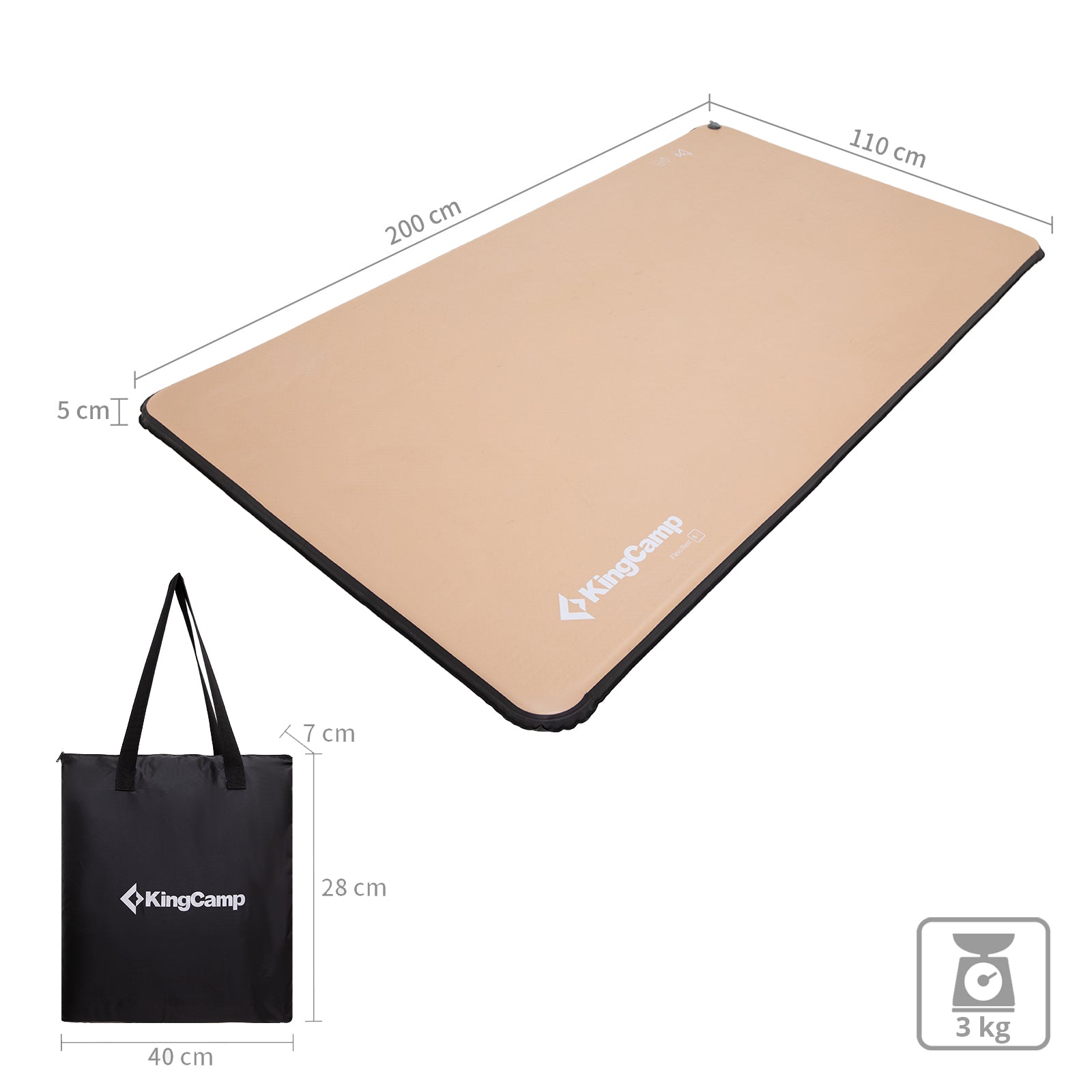 KINGCAMP Camping Luftbett Cloud Rest XL Isomatte Outdoor Matte TPU Leicht 3 kg