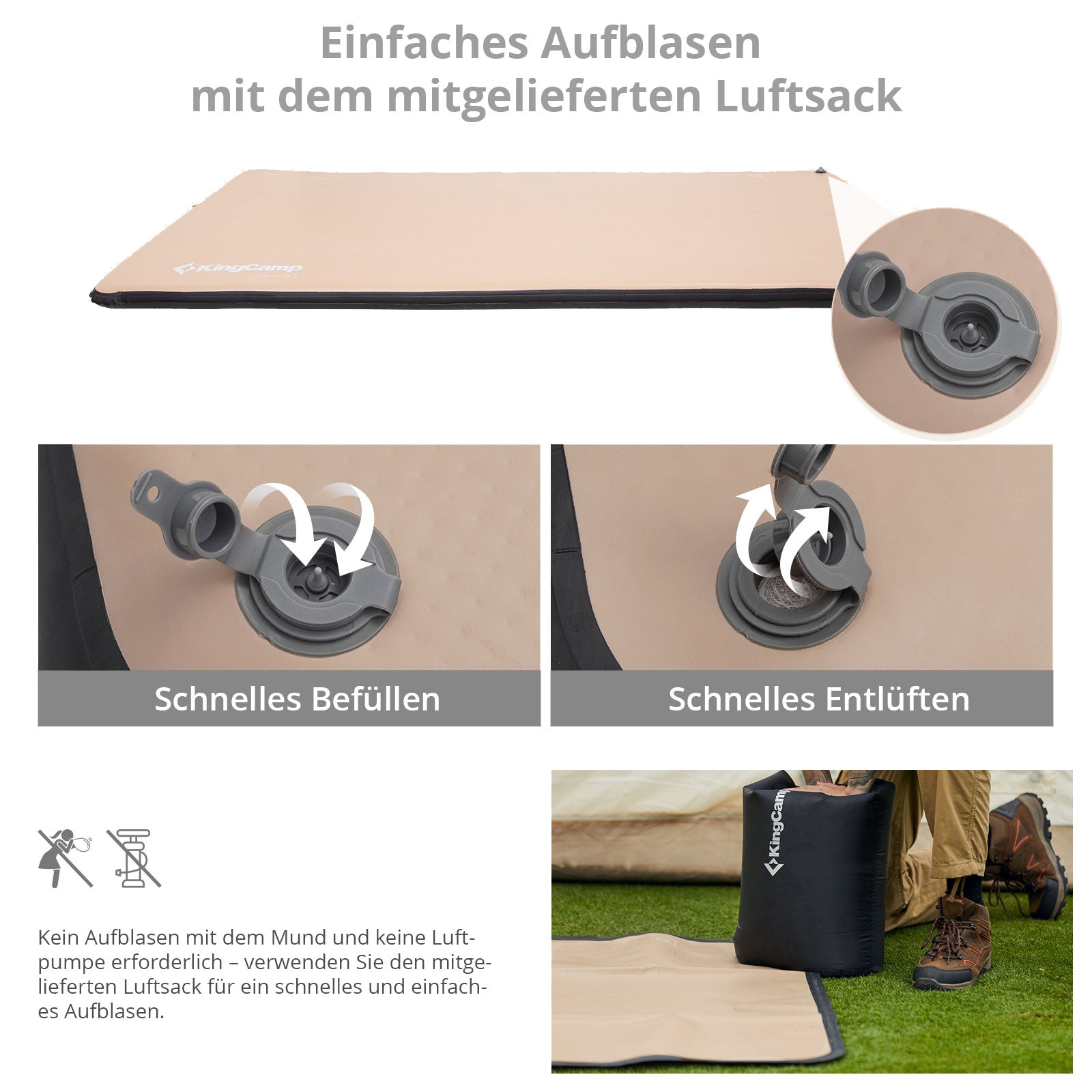 KINGCAMP Camping Luftbett Cloud Rest XL Isomatte Outdoor Matte TPU Leicht 3 kg